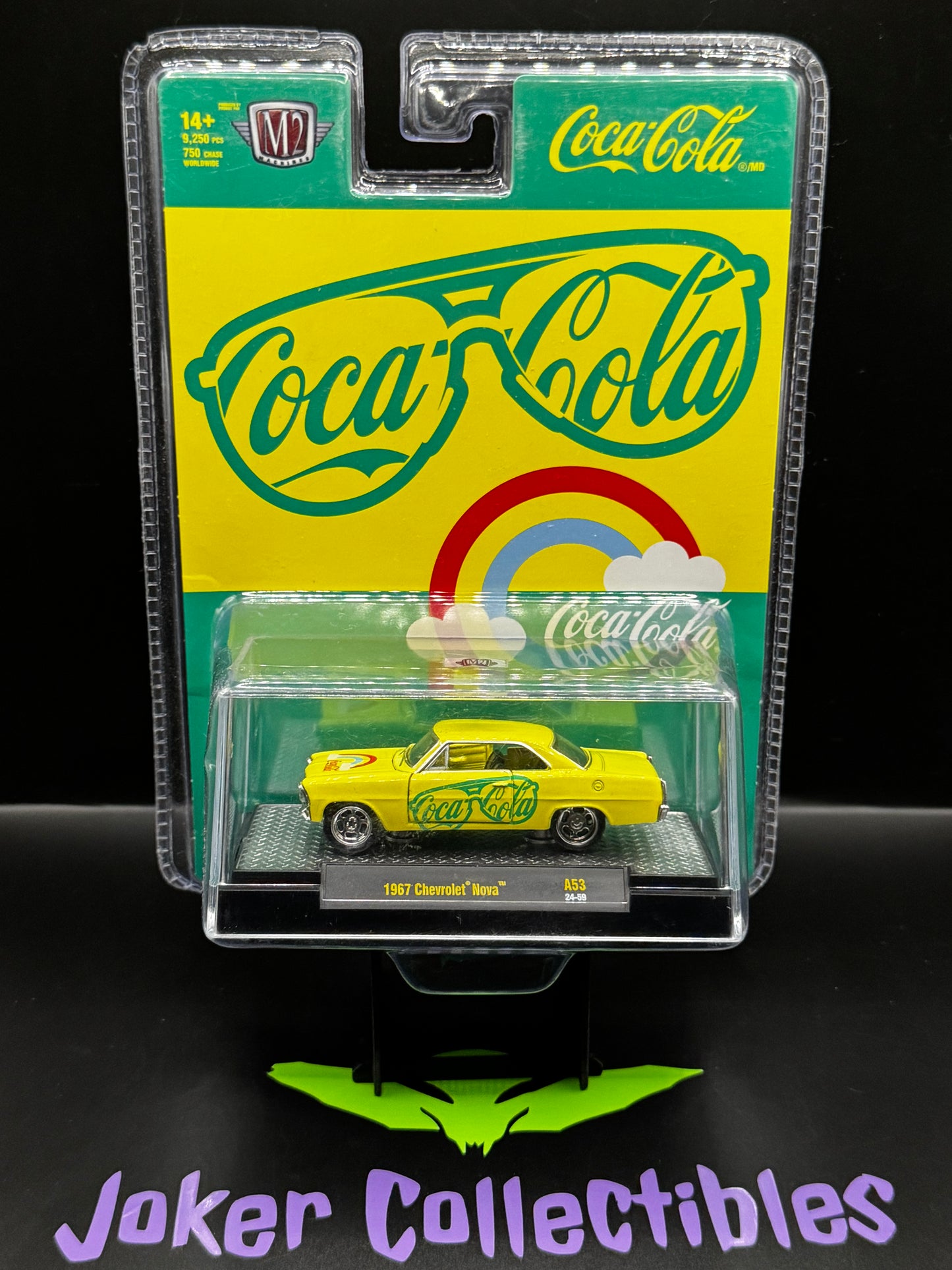M2 Machines Coca-Cola Yellow 1967 Chevrolet Nova A53 24-59