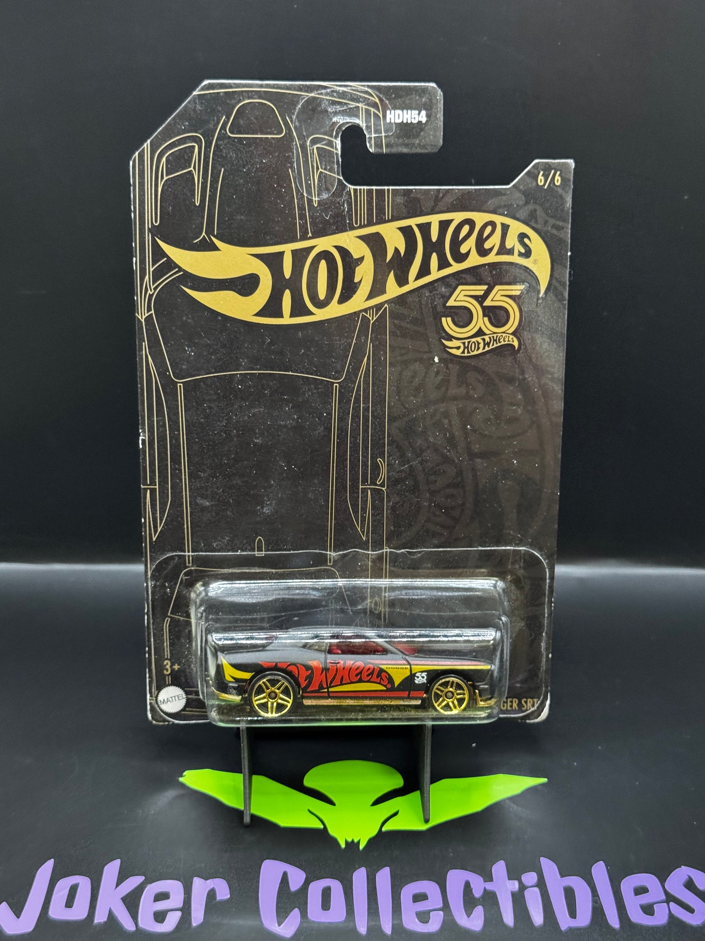 Hot Wheels Black & Yellow 2023 55th Anniversary '15 Dodge Challenger SRT # 6/6