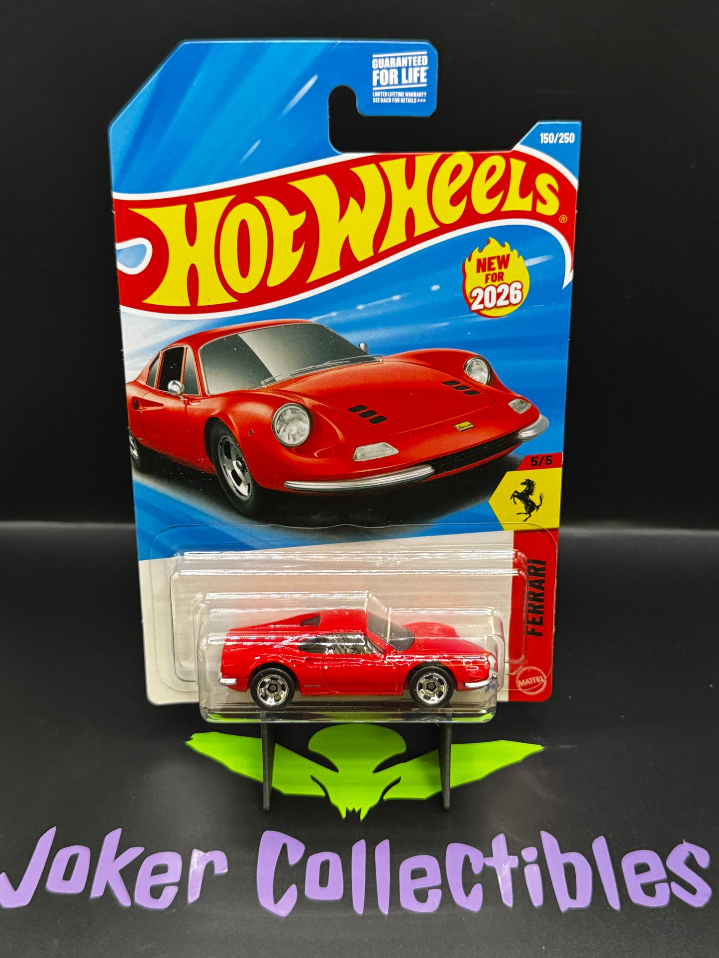 Hot Wheels 2026 Red Ferrari Dino 206 GT 150/250 Ferrari 5/5 H Case