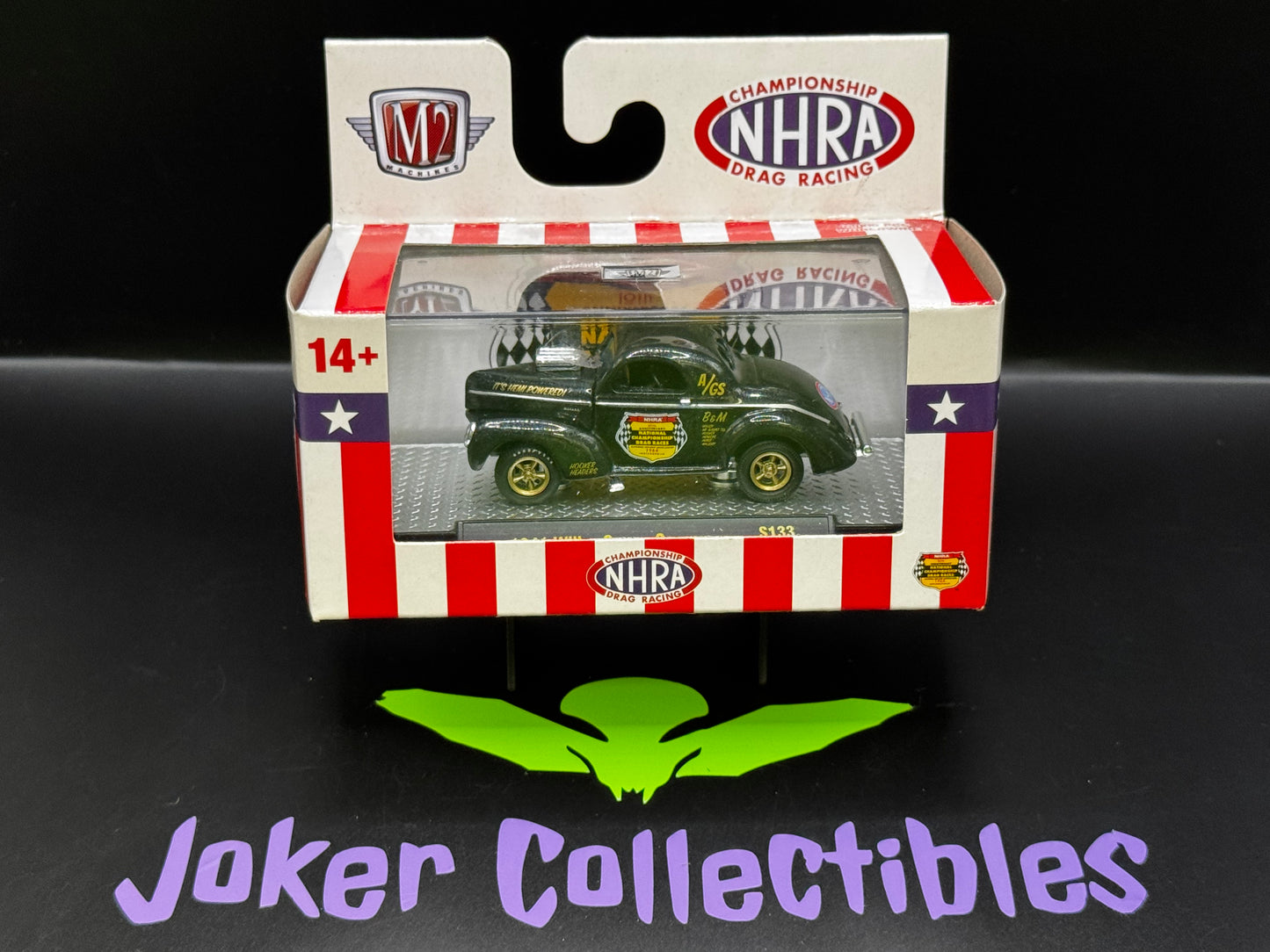 M2 Machines Black NHRA 1941 Willys Coupe Gasser S133 24-129
