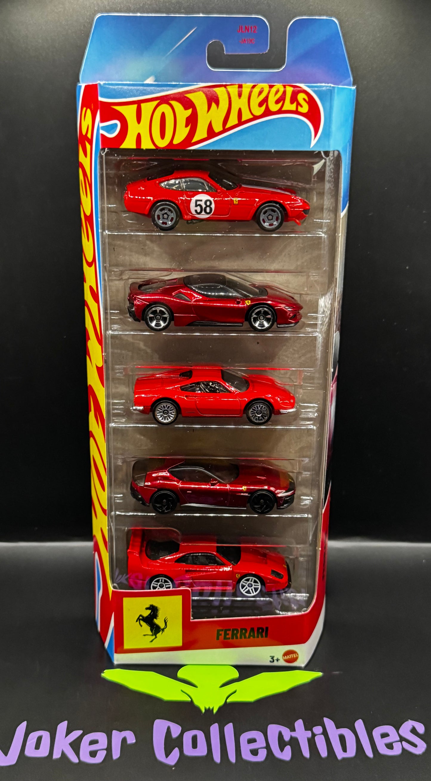 Hot Wheels 5 Pack Ferrari F40 Competizione Dino 206 GT SF90 Stradale 365 GTB4 C 12Cilindri