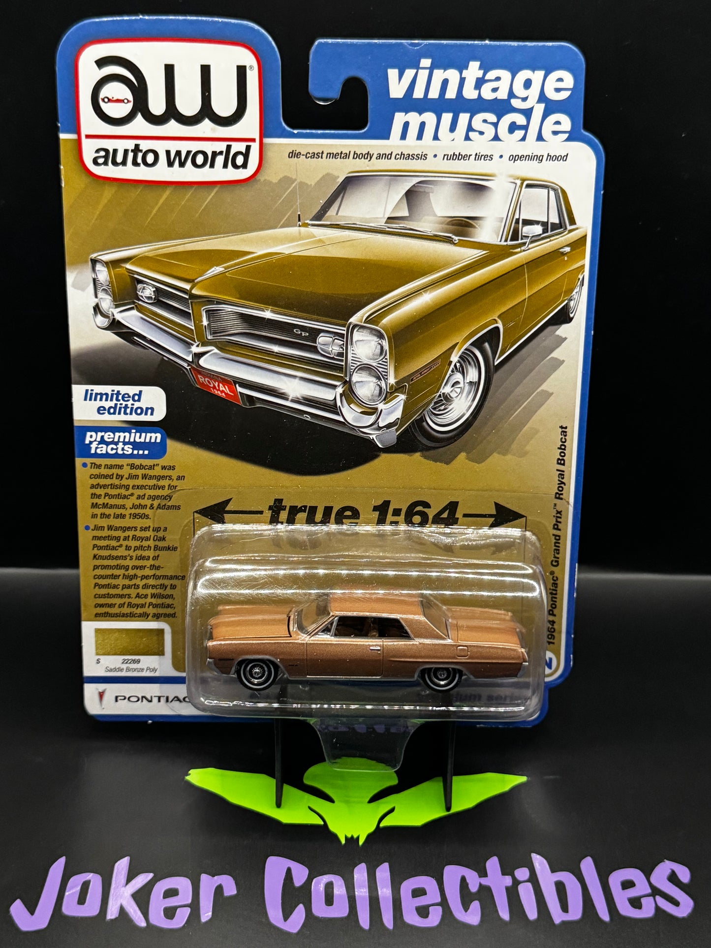 Auto World Vintage Muscle 1964 Pontiac Grand Prix Royal Bobcat Saddle Bronze Poly #2