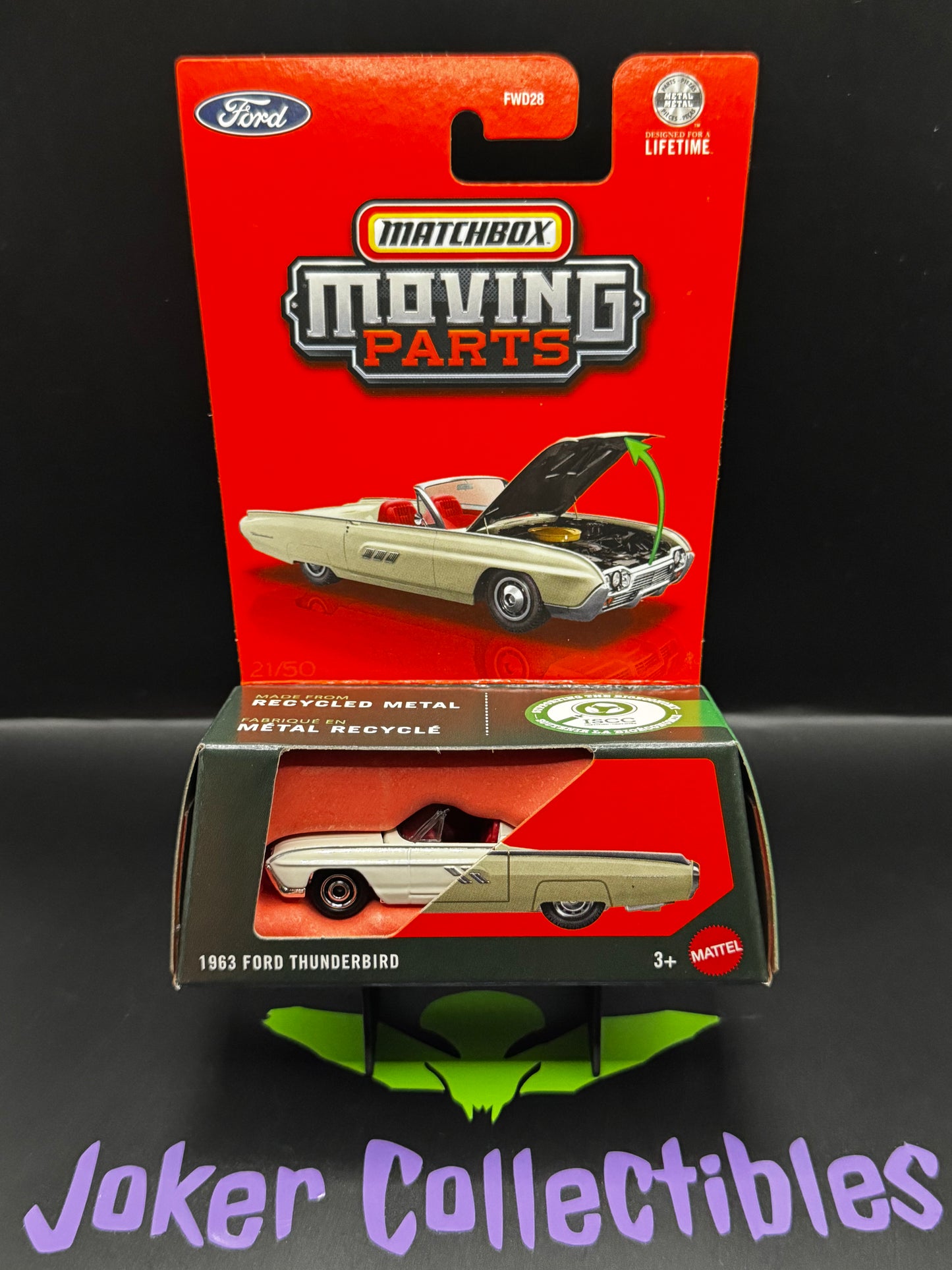 Matchbox 2026 Moving Parts Beige Off White 1963 Ford Thunderbird Convertible