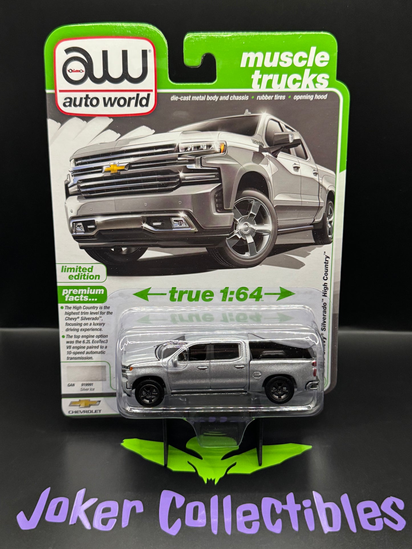 Auto World Muscle Trucks 2019 Chevy Silverado High Country Silver Ice # 6