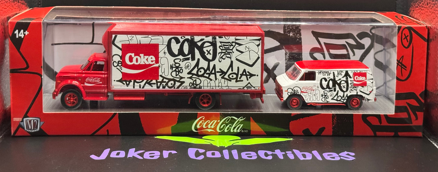 M2 Machines Auto-Haulers Chase Coke 1970 Chevrolet C60 Truck & 1971 Chevrolet Van G10 TW31 24-01