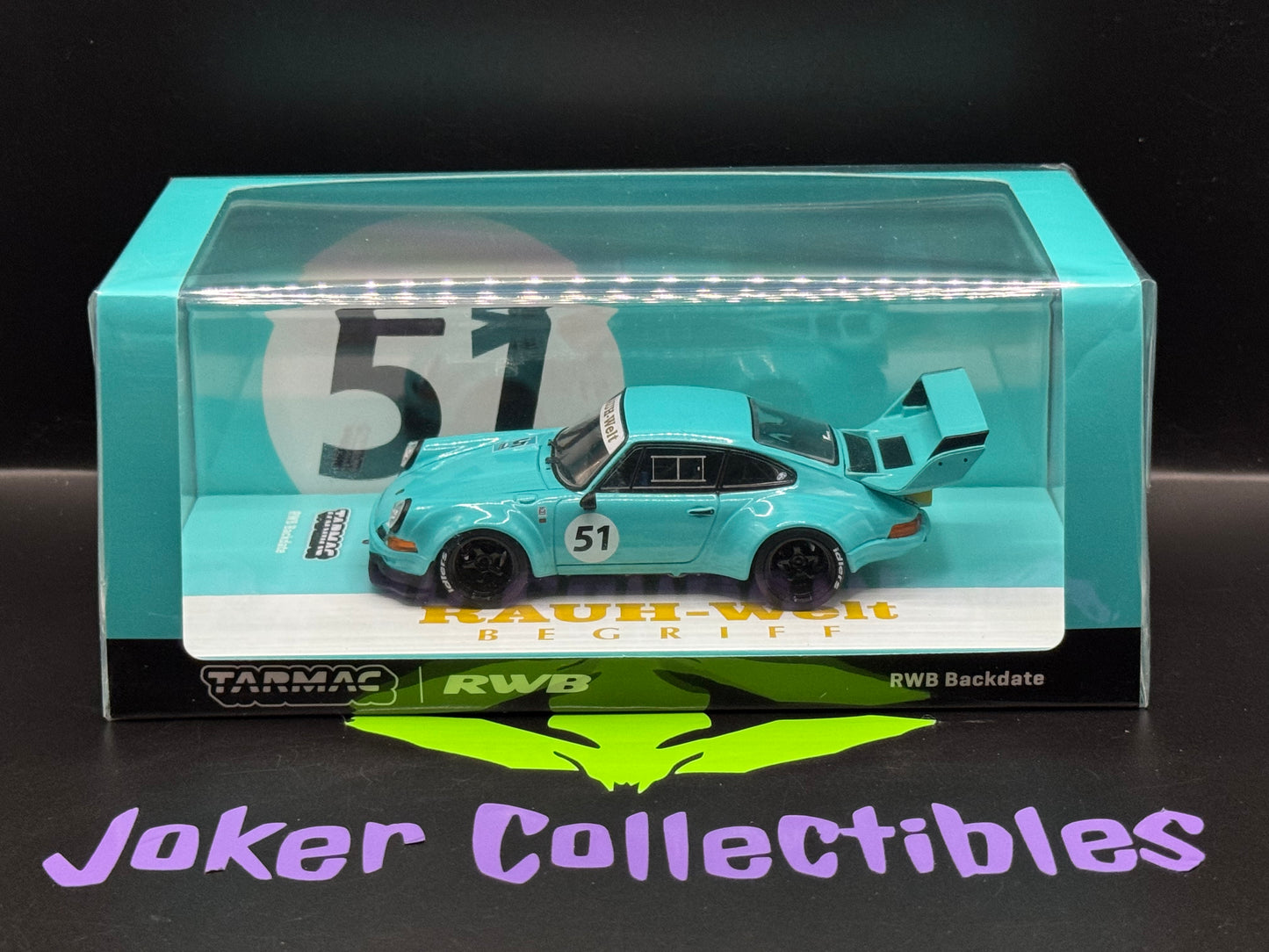 Tarmac Works Hobby43 1:43 Scale Porsche RWB Backdate #51 Teal Blue