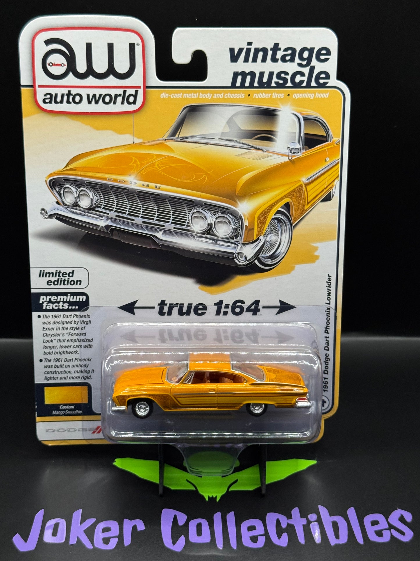 Auto World Vintage Muscle 1961 Dodge Dart Phoenix Lowrider Mango Smoothie # 4