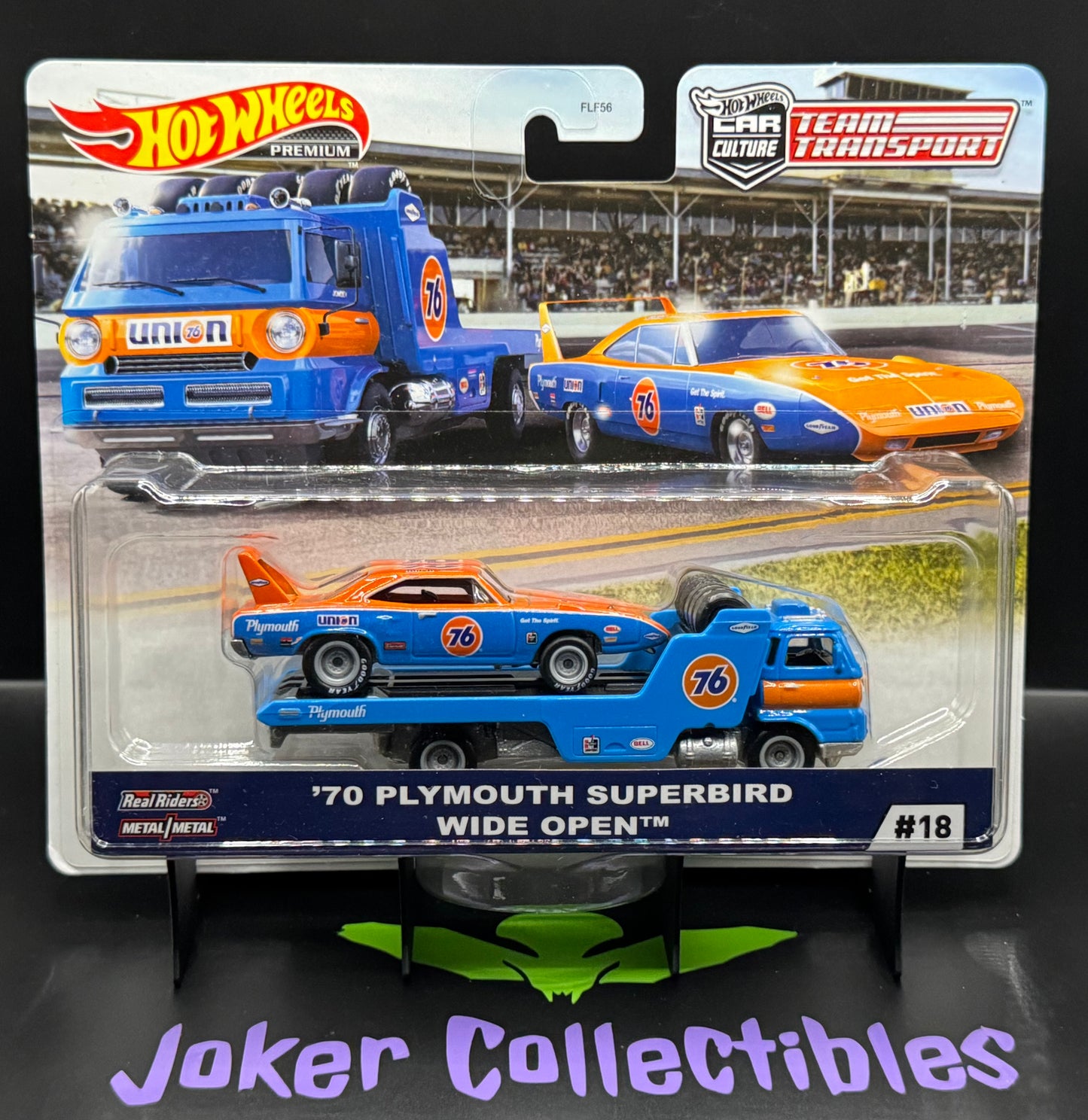 Hot Wheels Team Transport Union 76 '70 Plymouth Superbird & Wide Open # 18