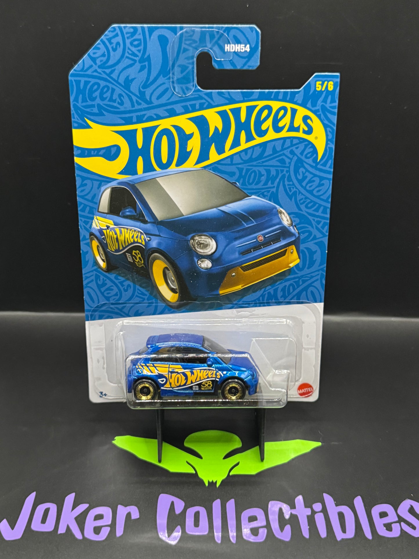 Hot Wheels Blue & Gold 2026 58th Anniversary Fiat 500e # 5/6
