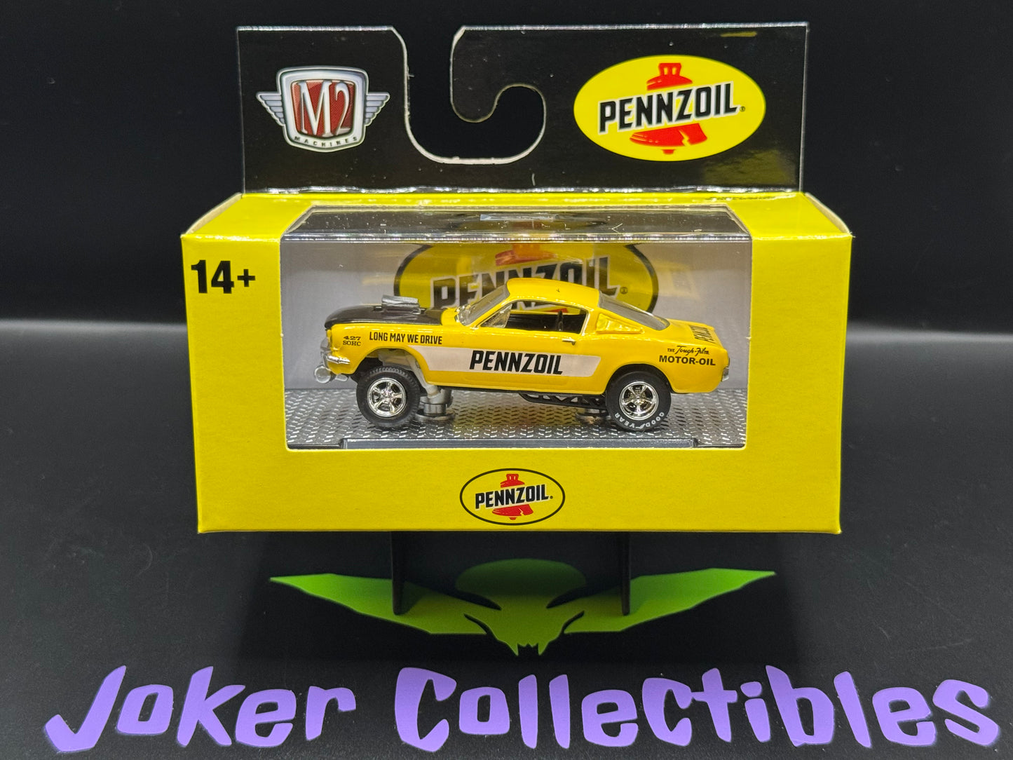 M2 Machines Auto-Thentics Pennzoil Yellow 1966 Ford Mustang Gasser R94 24-102