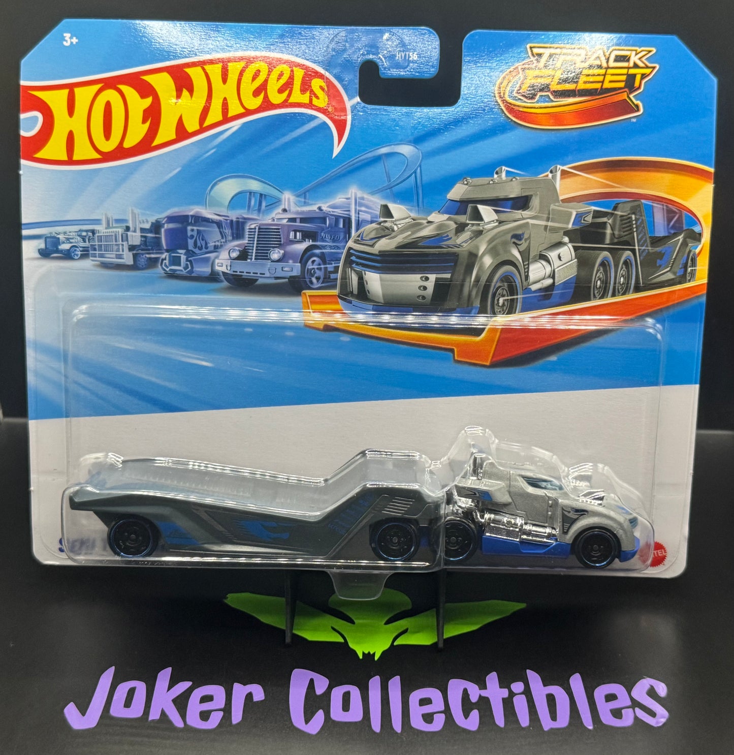 Hot Wheels Track Fleet Silver Gray Semi Twin Mill