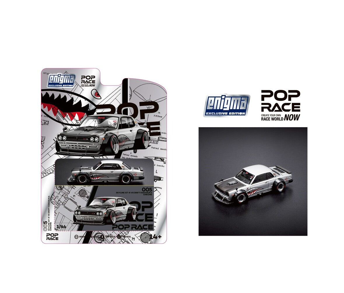 Pop Race Nissan Skyline GT-R V8 Drift (Hakosuka) Metallic Silver 005 Enigma Exclusive