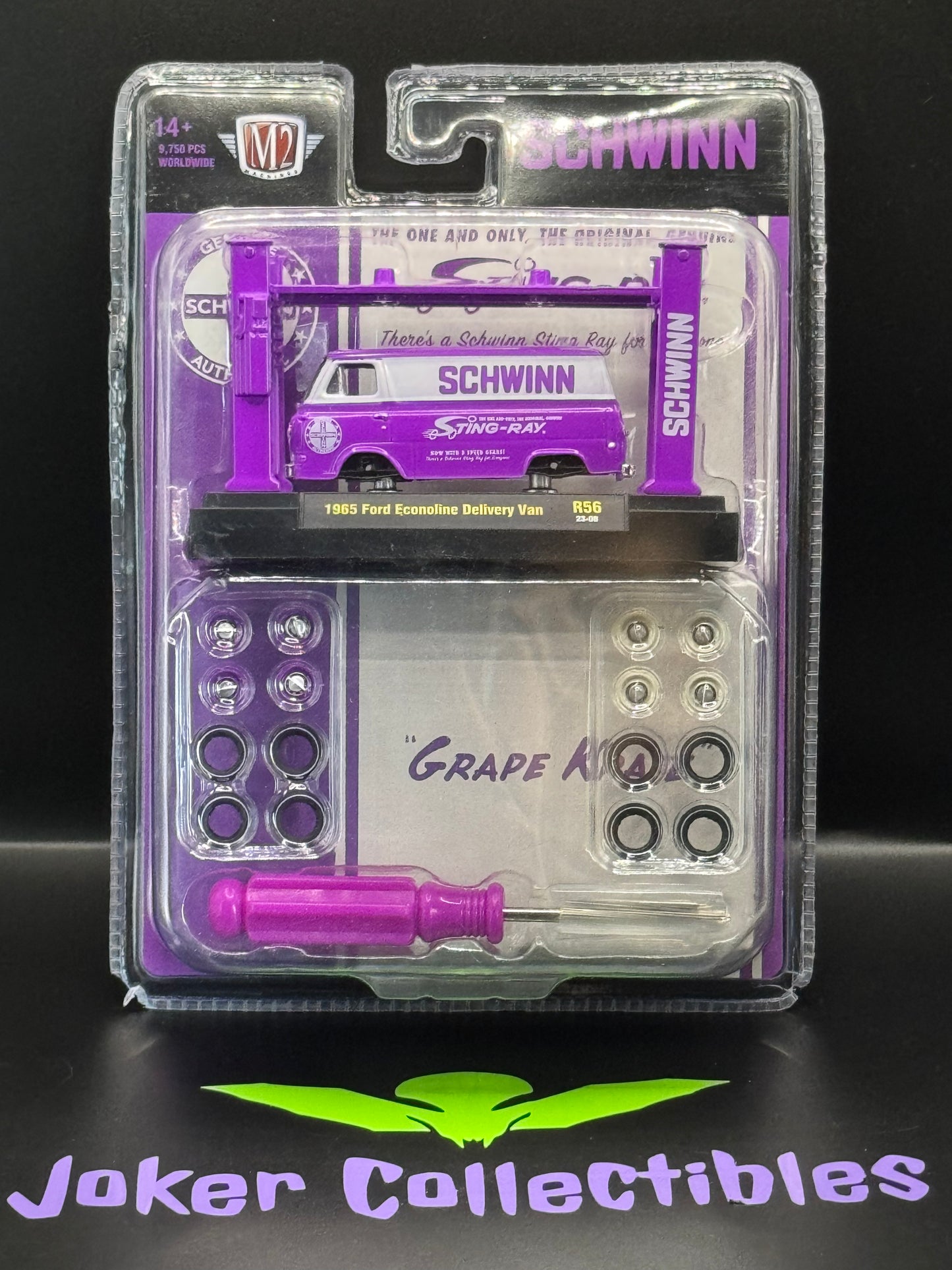 M2 Machines Model-Kit Purple Schwinn 1965 Ford Econoline Delivery Van R56 23-08