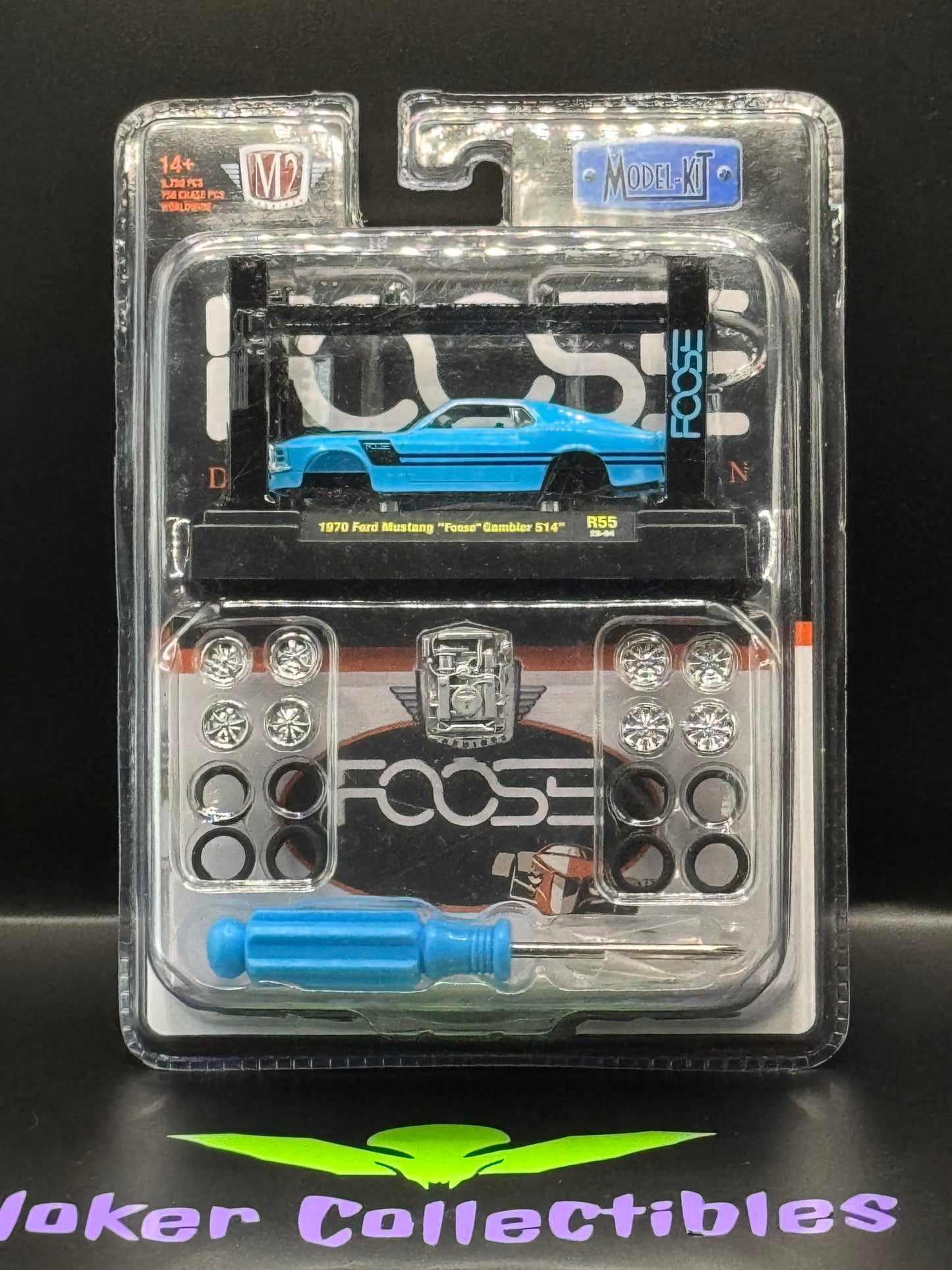 M2 Machines Model-Kit Auto Lift Blue 1970 Ford Mustang Foose Gambler 514 R55 23-04