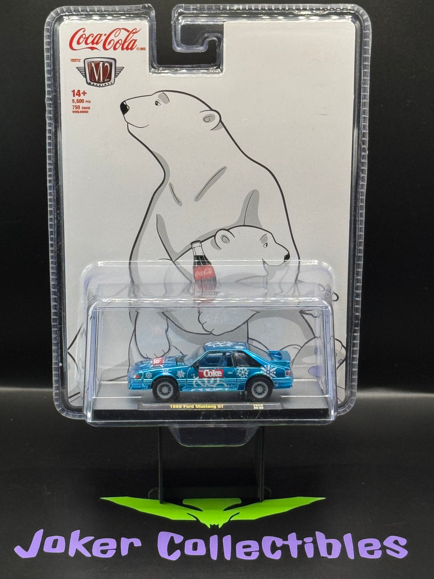 M2 Machines Coca-Cola Christmas Blue 1988 Ford Mustang GT SK09 24-33