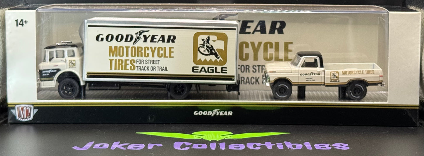 M2 Machines Hauler 1966 Ford C-950 Truck & 1972 F-250 4x4 Truck R77 24-21 Goodyear Motorcycle Tires
