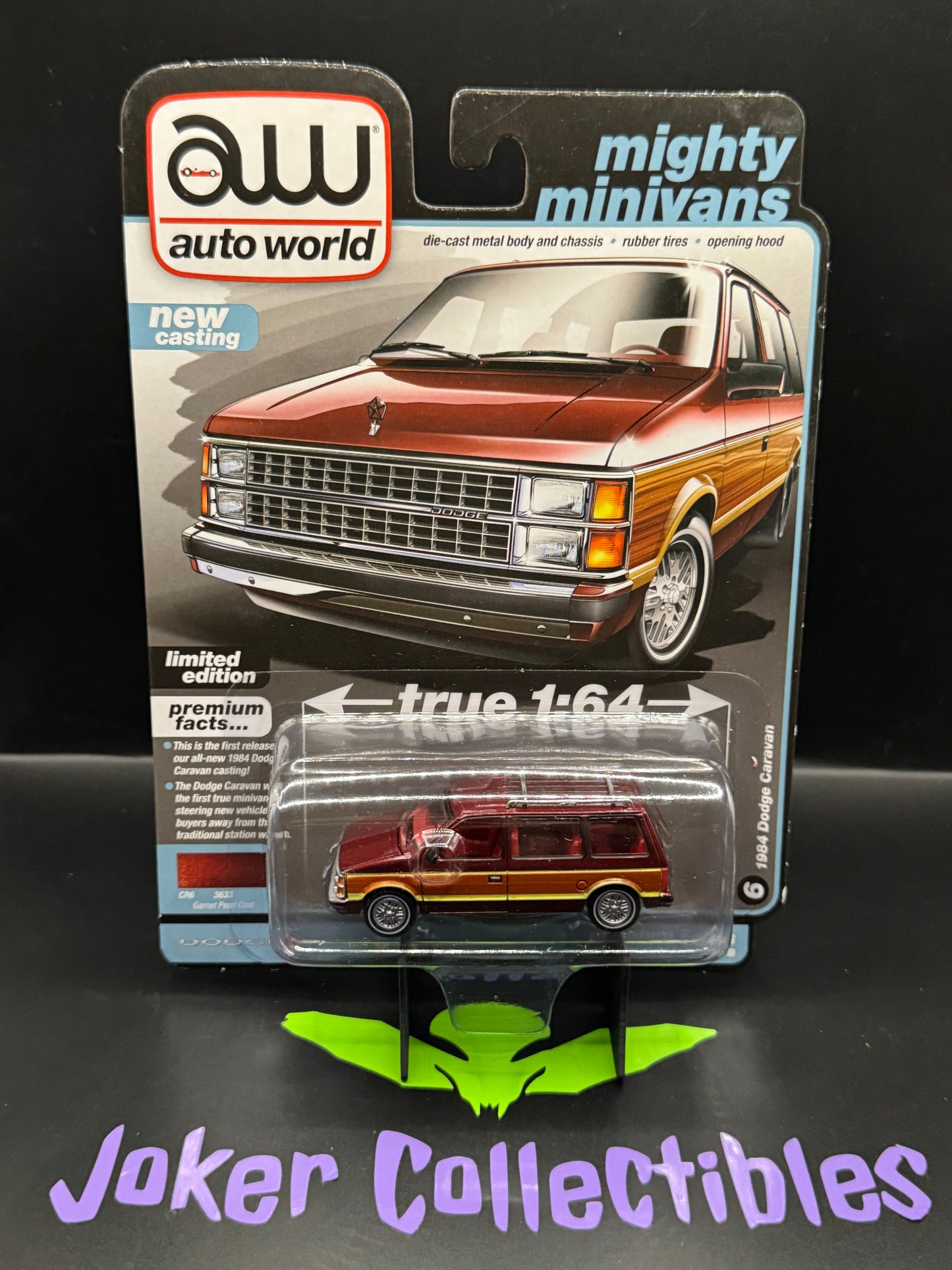 Auto World Mighty Minivans 1984 Dodge Caravan Garnet Pearl Coat # 6