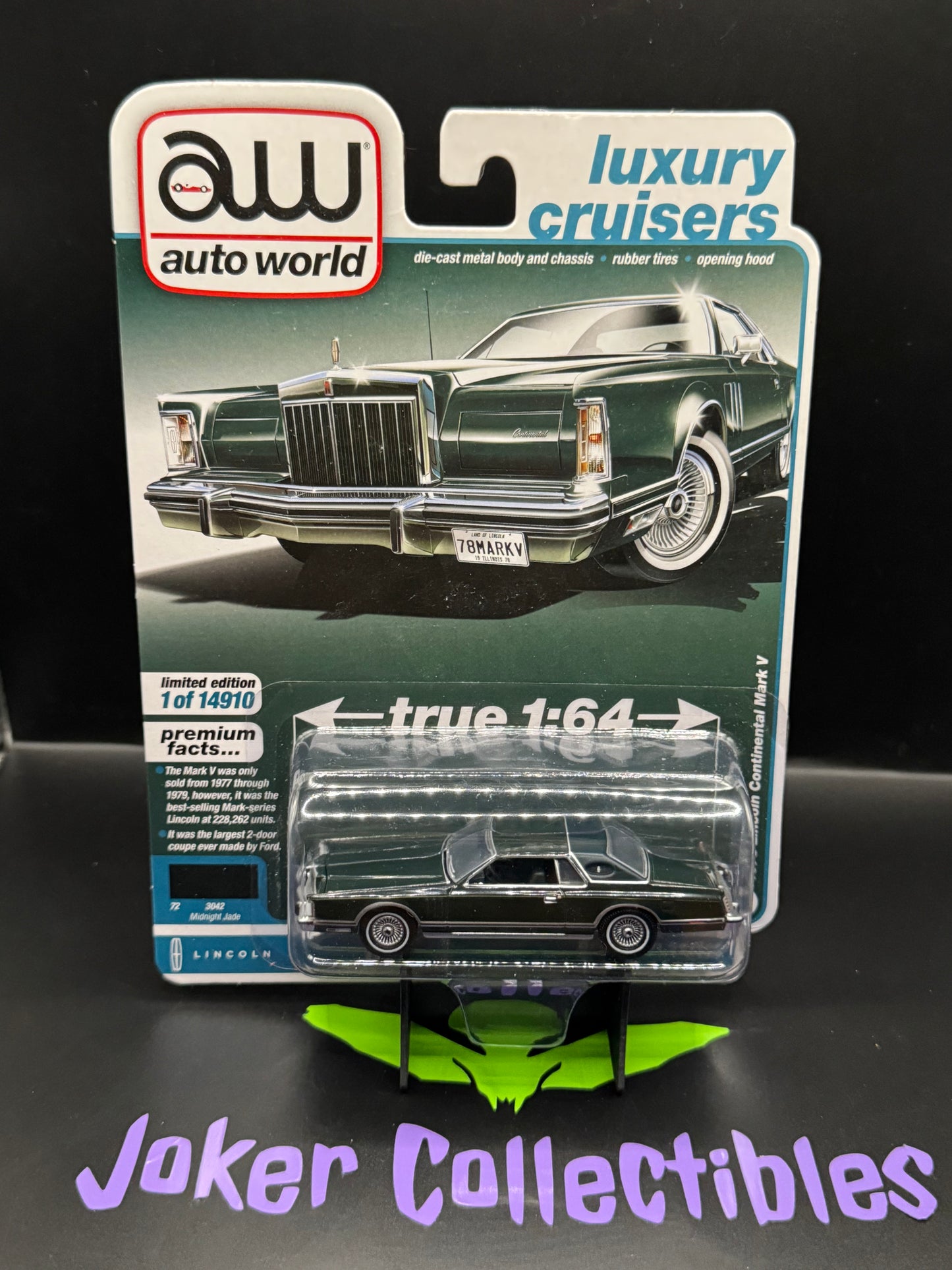 Auto World Luxury Cruisers 1978 Lincoln Continental Mark V Midnight Jade # 4