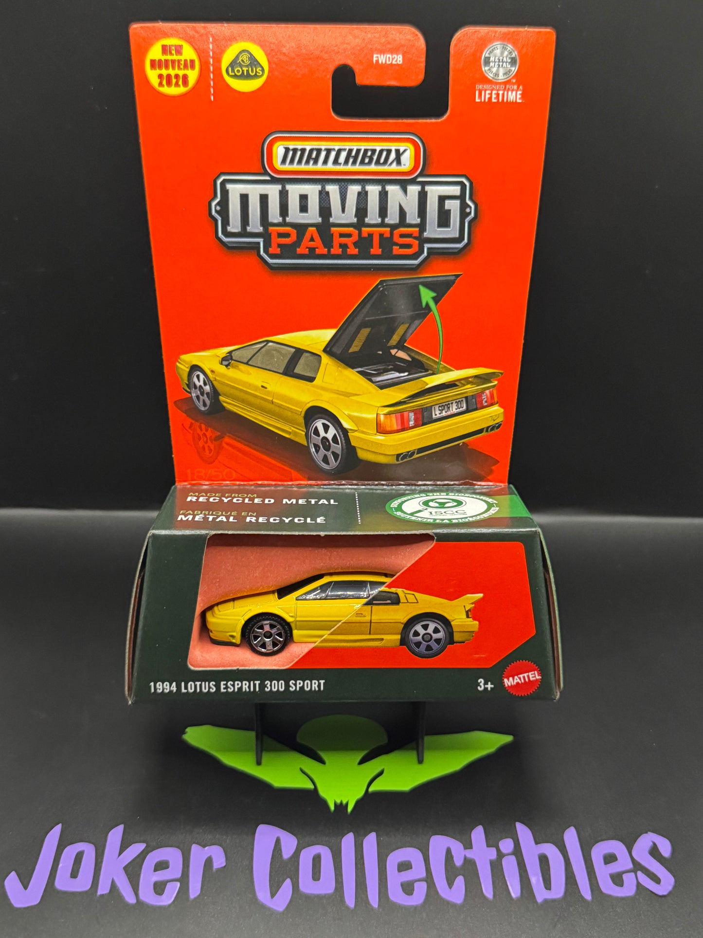 Matchbox 2026 Moving Parts Yellow 1994 Lotus Esprit 300 Sport