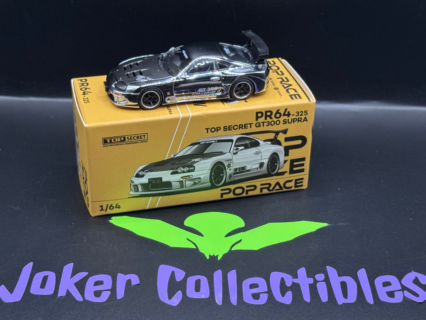 Pop Race Top Secret Toyota GT300 Supra Chrome Silver PR64-325