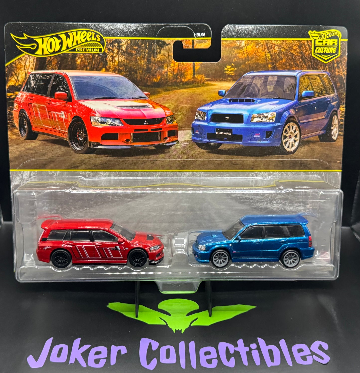 Hot Wheels Premium Car Culture 2 Pack 2005 Mitsubishi Lancer Evolution IX Wagon & 2004 Subaru Forester STi