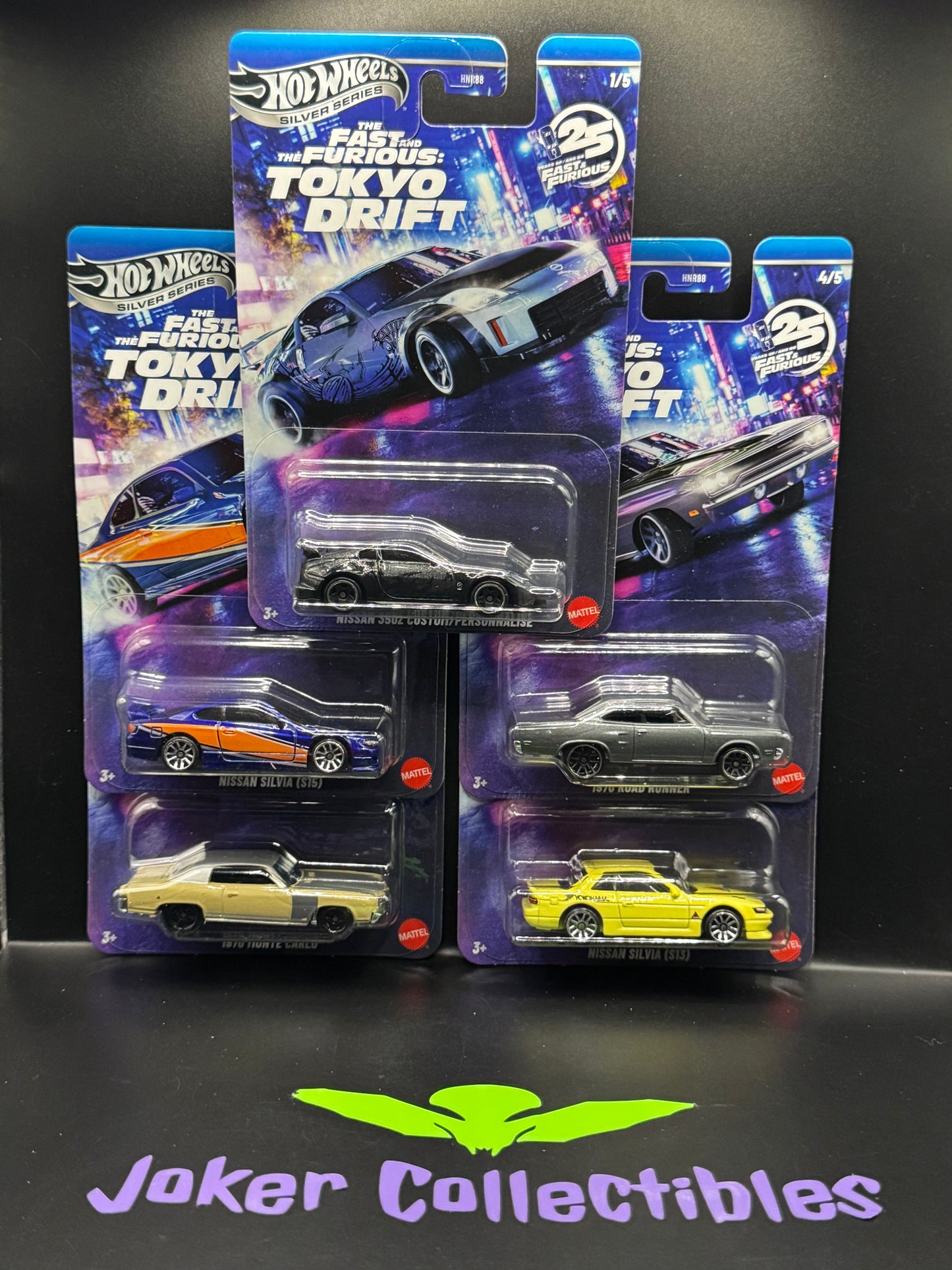 Hot Wheels Silver Series The Fast & The Furious Tokyo Drift Set of 5 Cars HNR88-9C6M