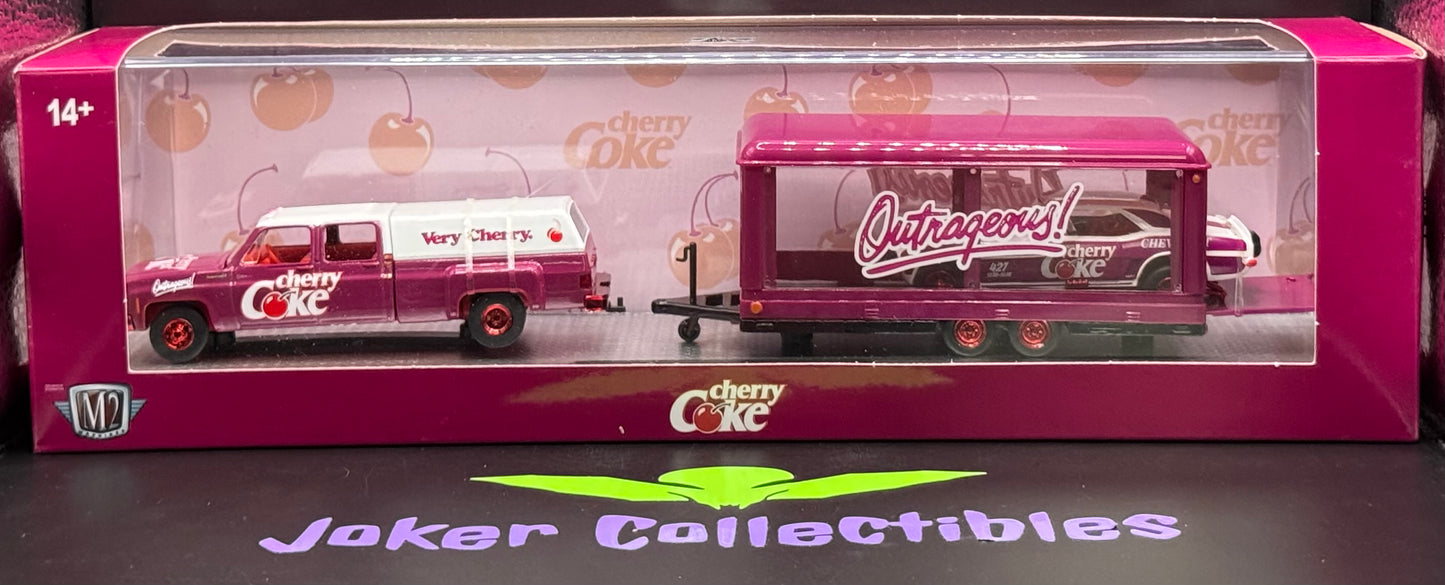 M2 Machines Chase Cherry Coke 1973 Chevrolet Cheyenne Super 30 & 1969 Camaro Z/28 Funny Car TW30 23-19