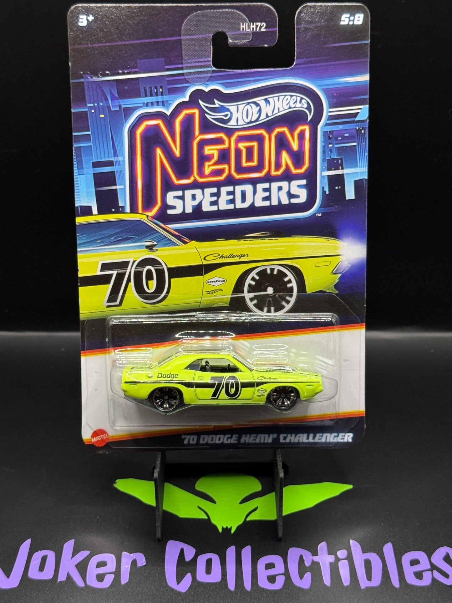 Hot Wheels Neon Speeders '70 Dodge HEMI Challenger # 5/8 International Card