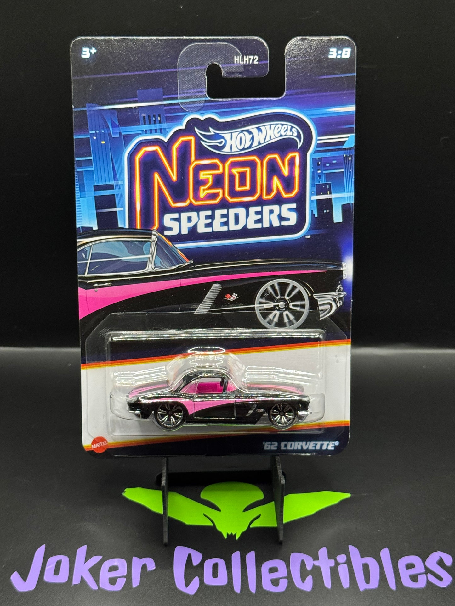 Hot Wheels Neon Speeders '62 Corvette # 3/8 International Card