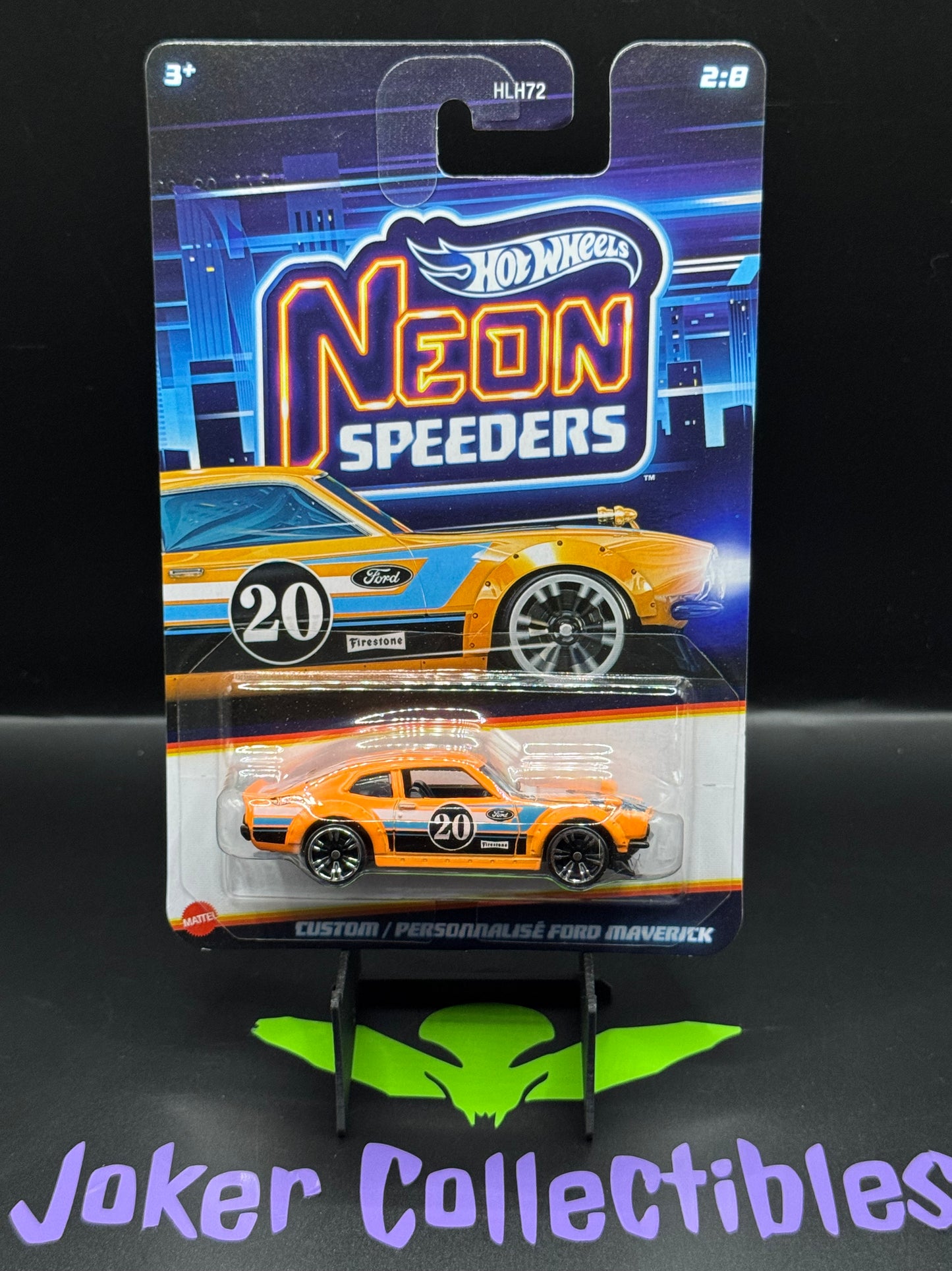 Hot Wheels Neon Speeders Custom Ford Maverick # 2/8 International Card