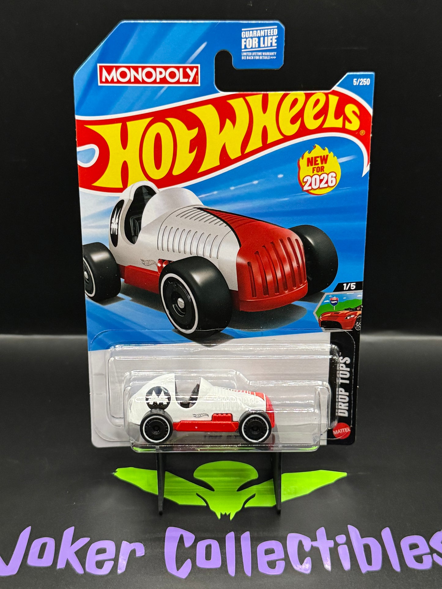 Hot Wheels 2026 White & Red Monopoly Pass 'N Go 5/250 Drop Tops 1/5 J Case