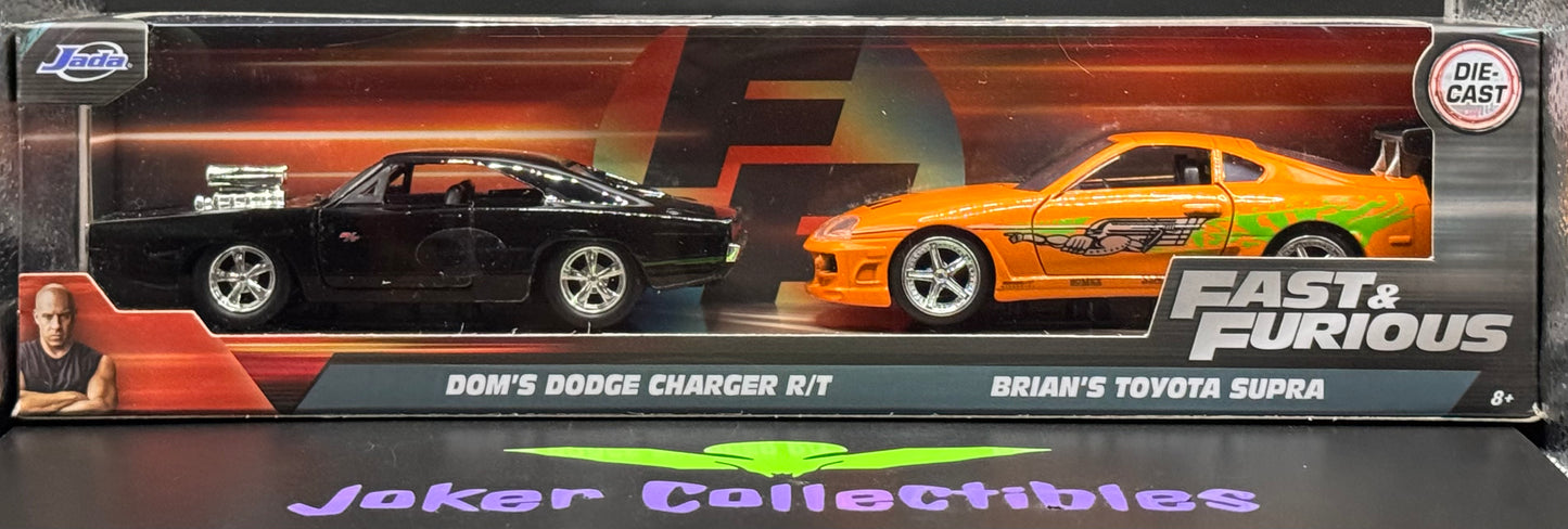 Jada Toys 1:32 Scale Fast & Furious Dom's Dodge Charger R/T & Brian's Toyota Supra