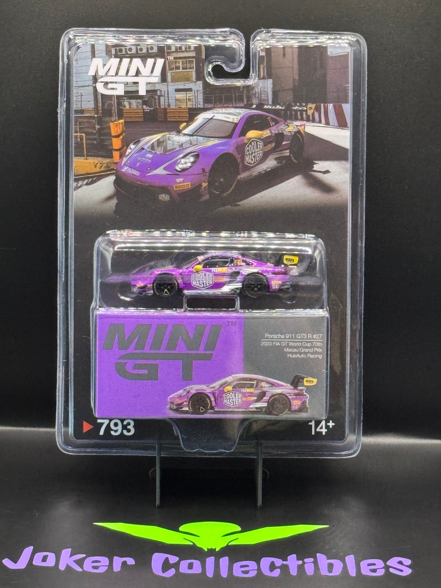 Mini GT #793 Porsche 911 GT3 R #27 HubAuto Racing 2023 FIA GT World Cup 70th Macau Grand Prix