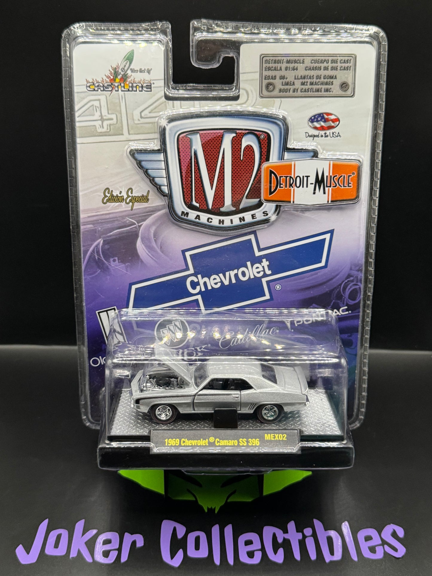M2 Machines Detroit-Muscle Silver 1969 Chevrolet Camaro SS 396 MEX02