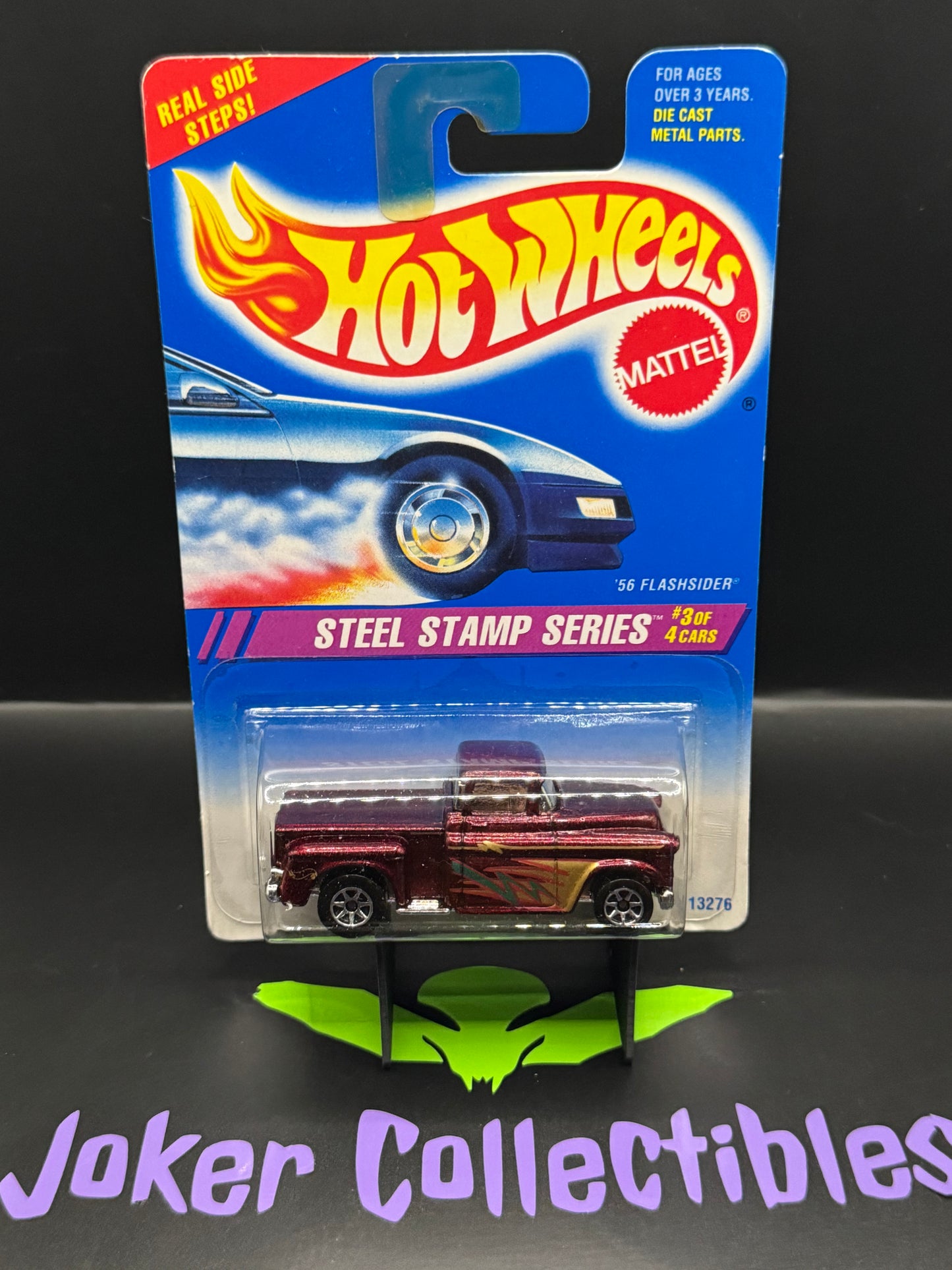 Hot Wheels Steel Stamp Series '56 Flashsider 3 of 4 Cars Collector # 289 7 Spoke