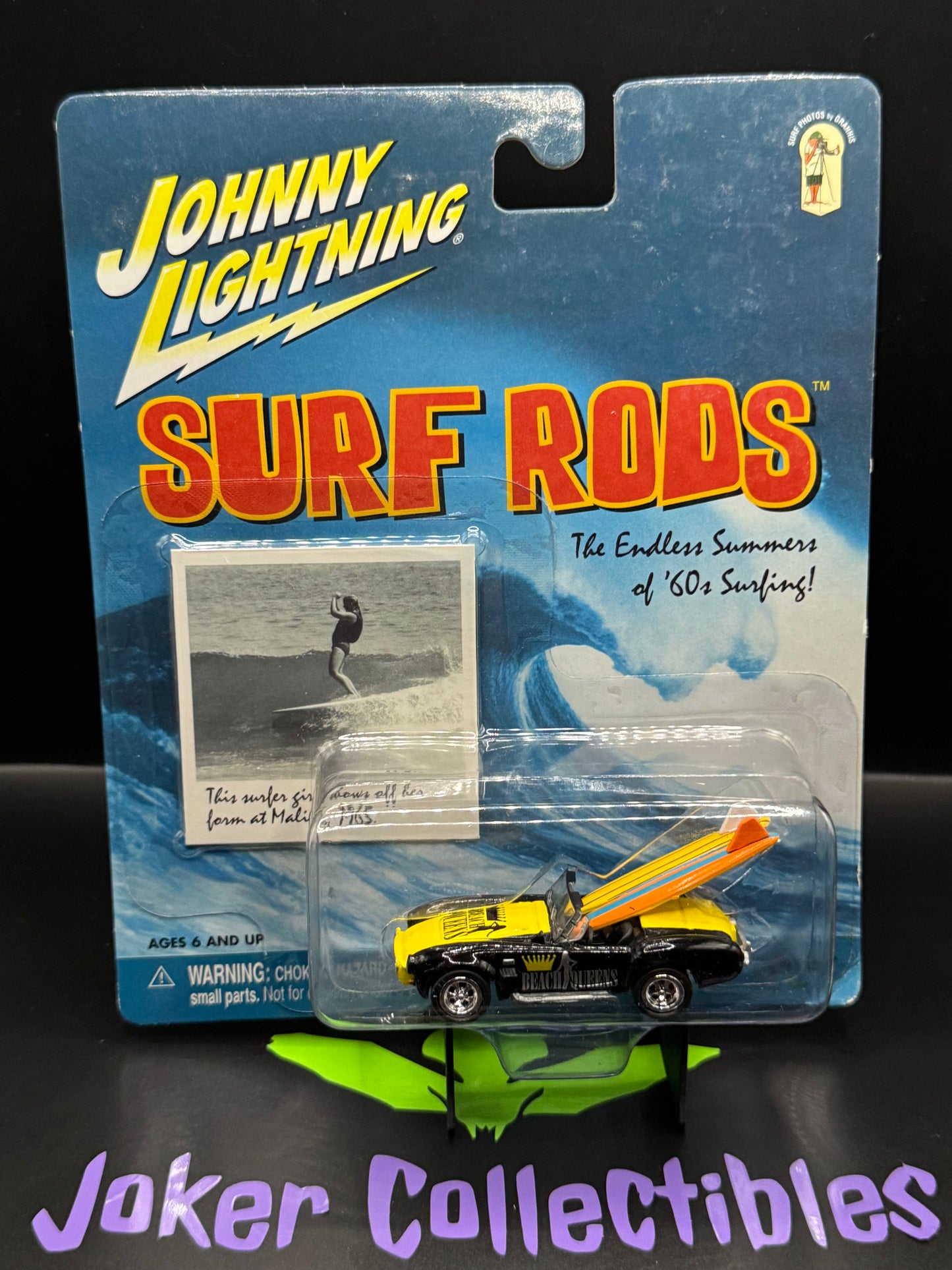 Johnny Lightning Surf Rods Black & Yellow Beach Queens