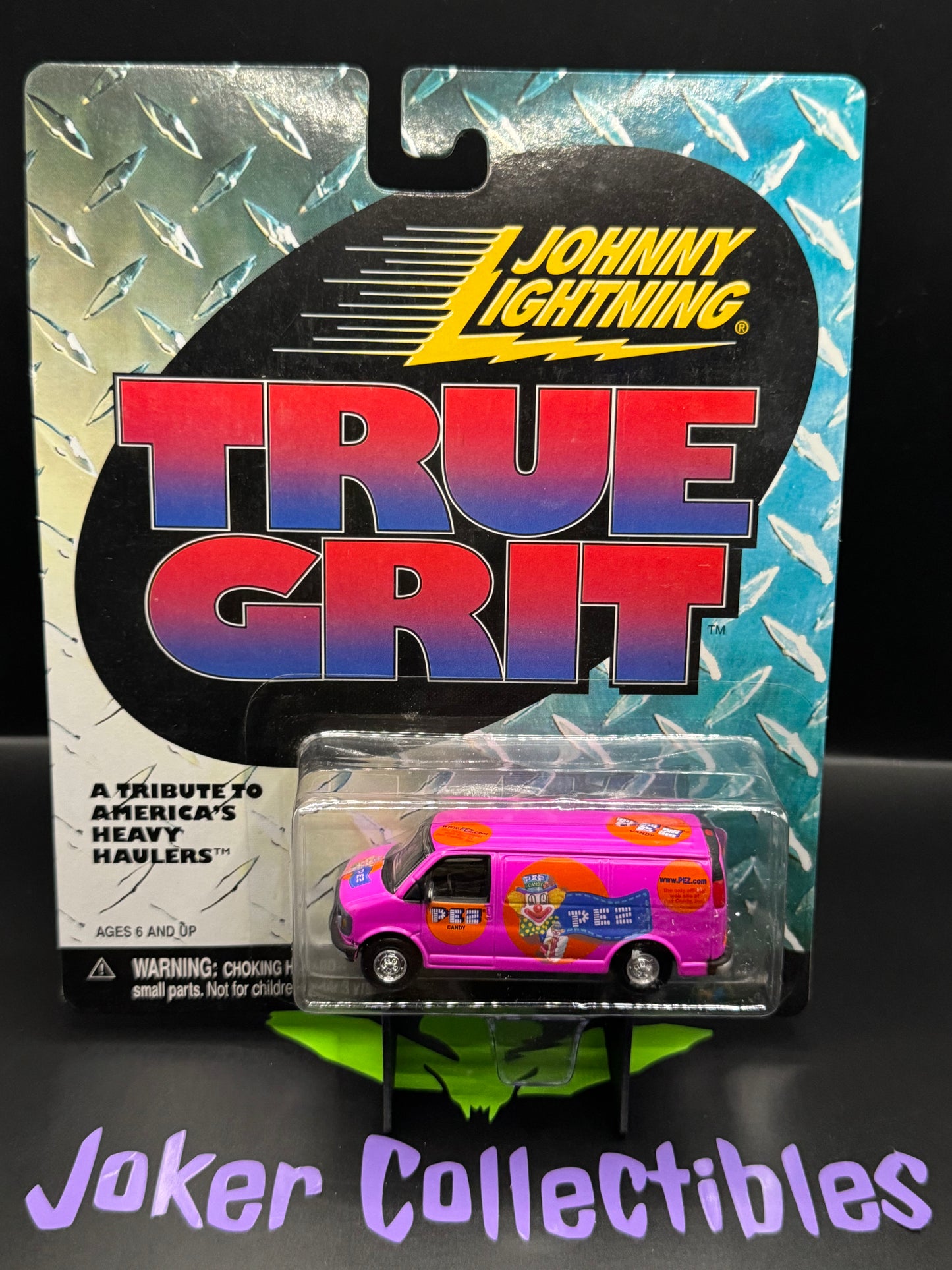 Johnny Lightning True Grit Pink PEZ GMC Utility Van