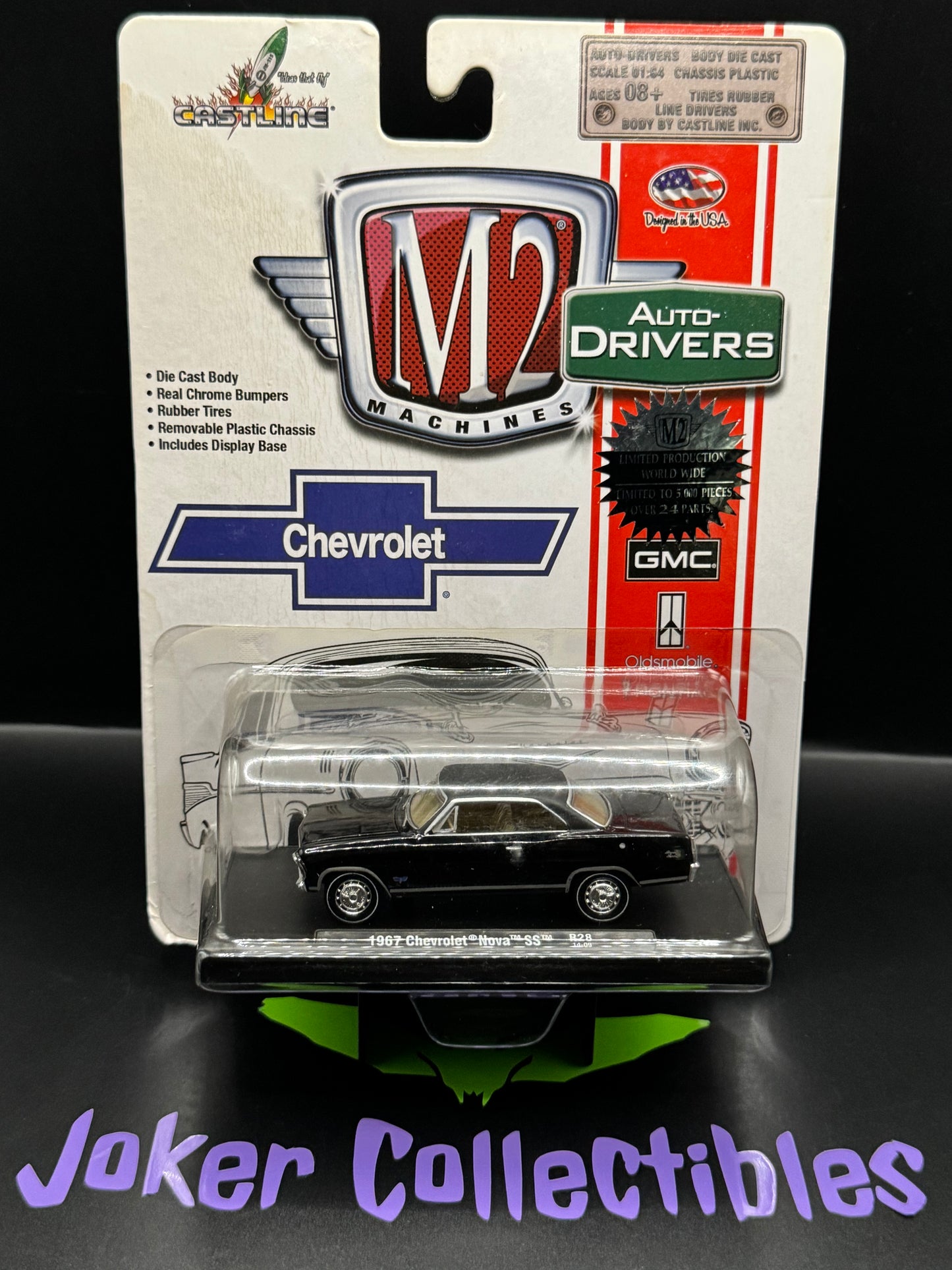 M2 Machines Auto-Drivers Black 1967 Chevrolet Nova SS R28 14-09