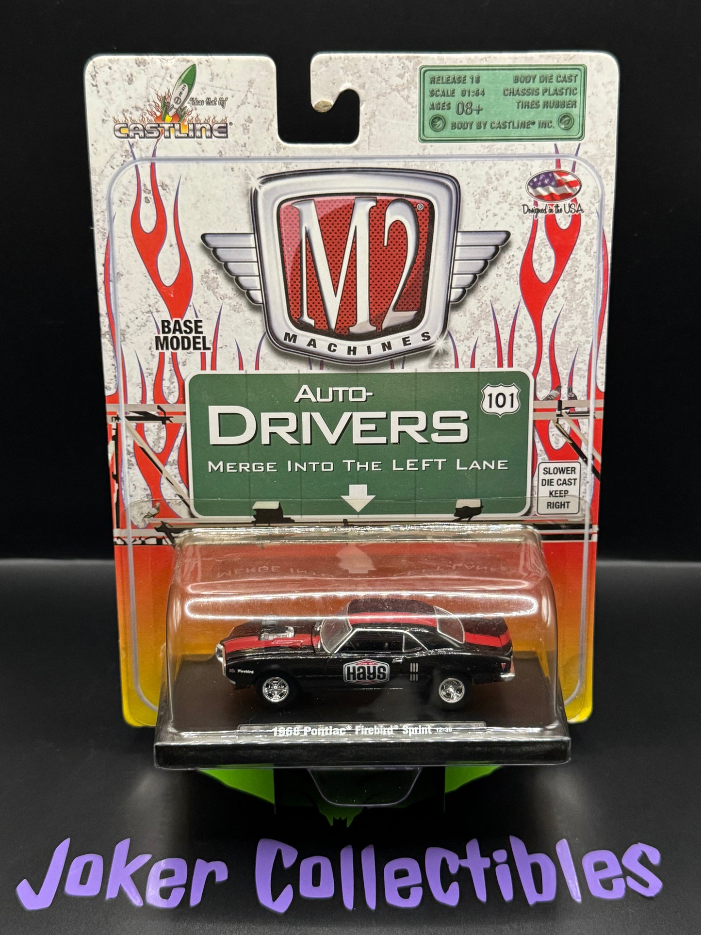 M2 Machines Auto-Drivers Hays Black & Red 1968 Pontiac Firebird Sprint R18 12-39