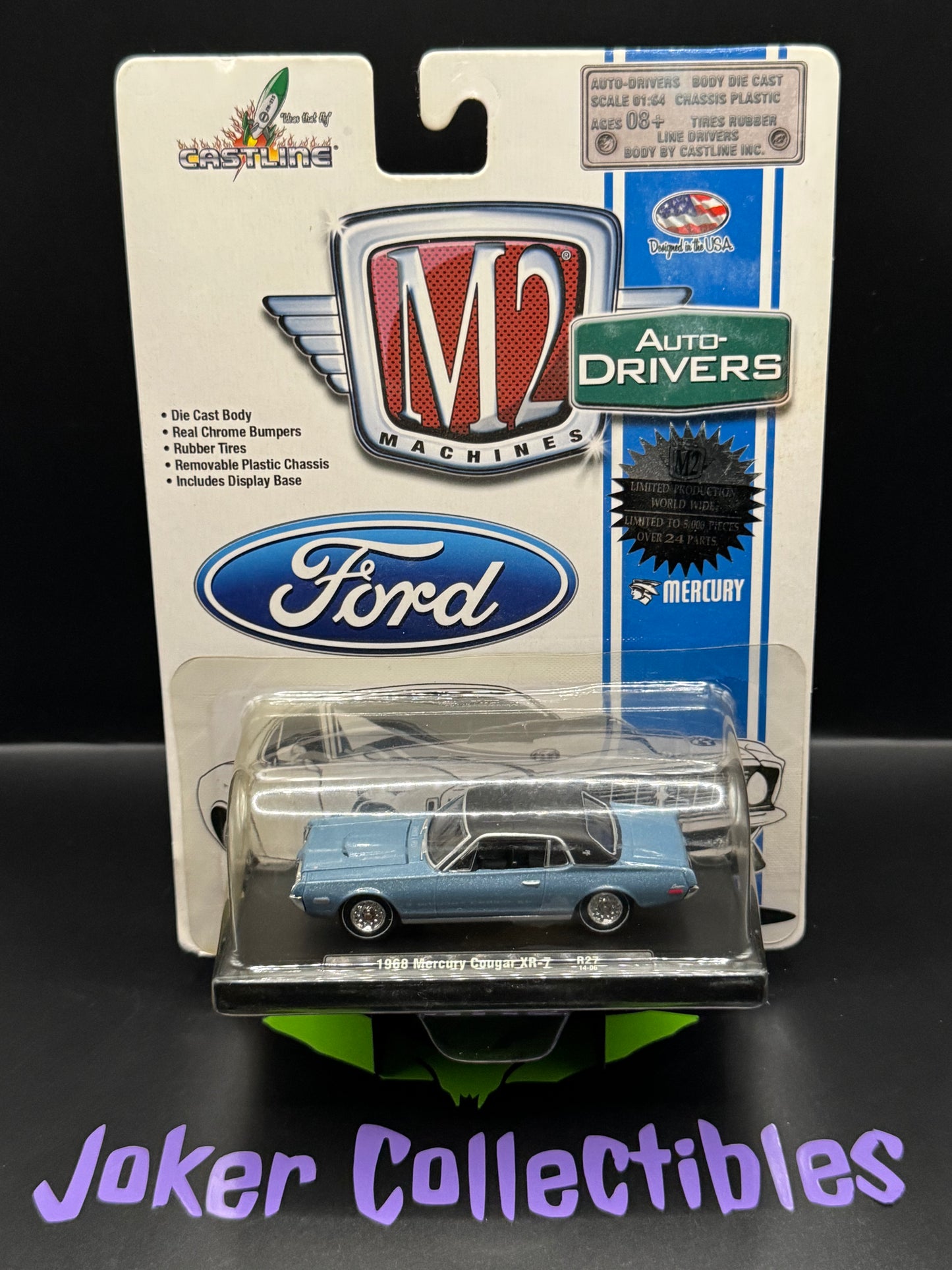 M2 Machines Auto-Drivers Blue 1968 Mercury Cougar XR-7 R27 14-06