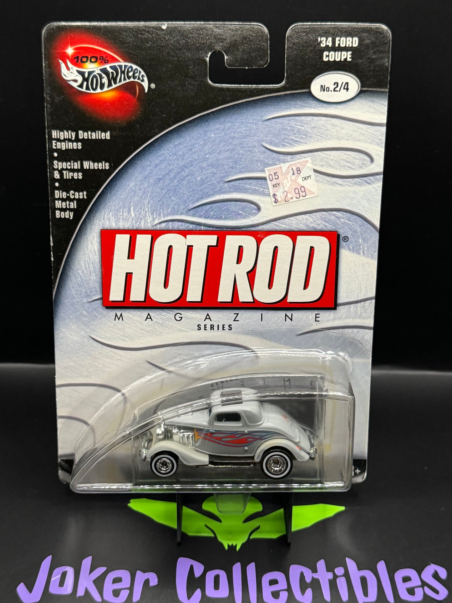 Hot Wheels 100% Hot Rod Magazine Series Gray '34 Ford Coupe No. 2/4