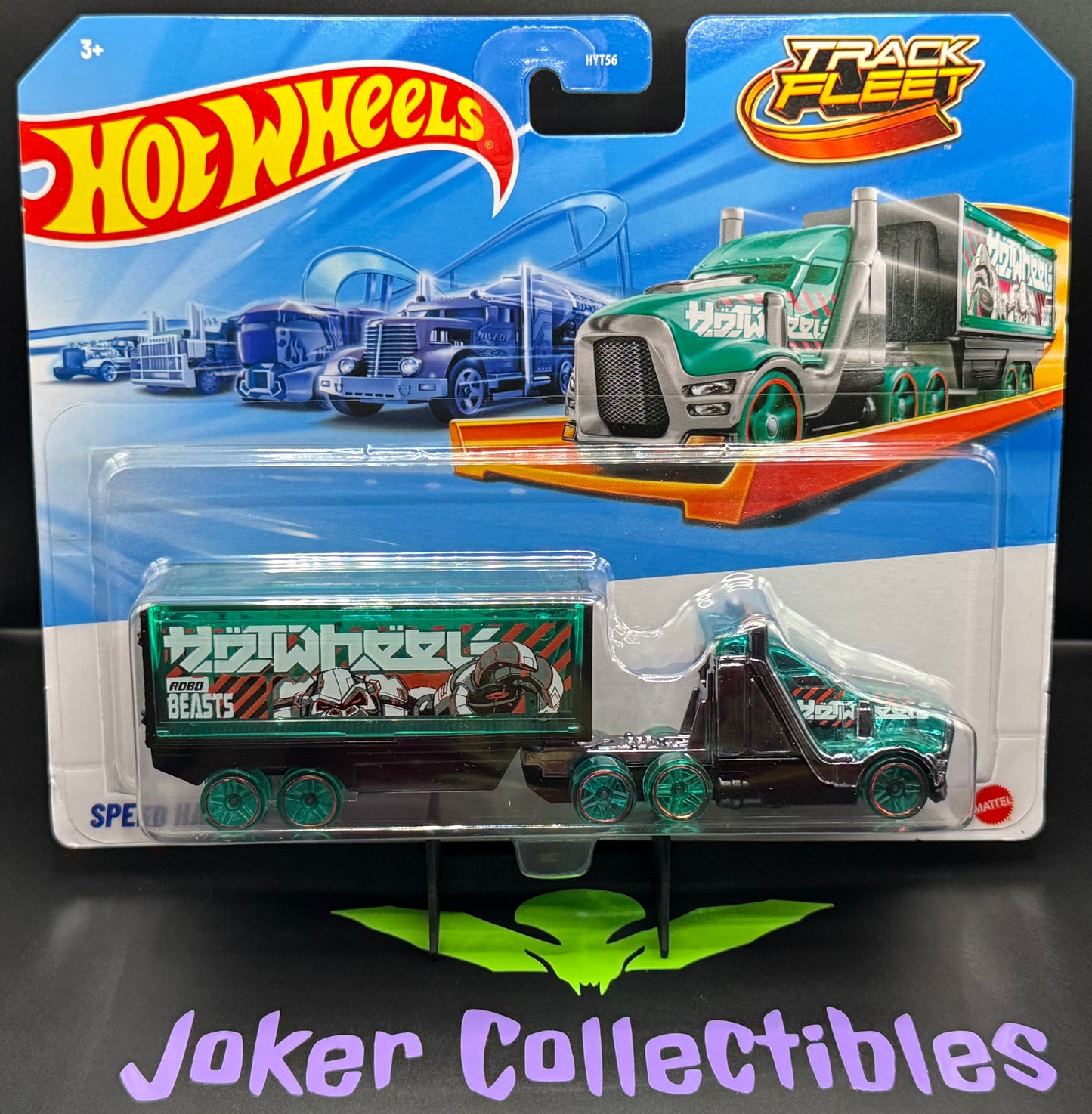 Hot Wheels 2025 Track Fleet Mix 1 Green Robo Beasts Speed Hauler HYT56-979B