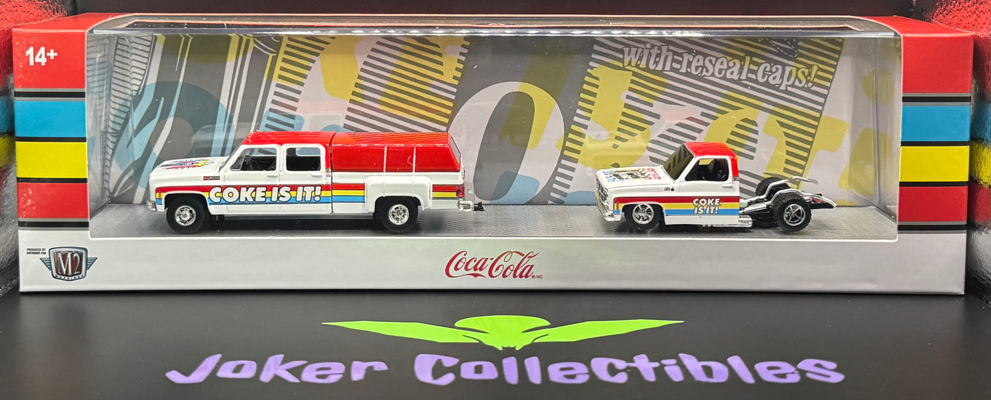 M2 Machines Hauler 1973 GMC Sierra 3500 & 1976 GMC Sierra Grande 15 Custom TW37 25-02 Coke IS IT!