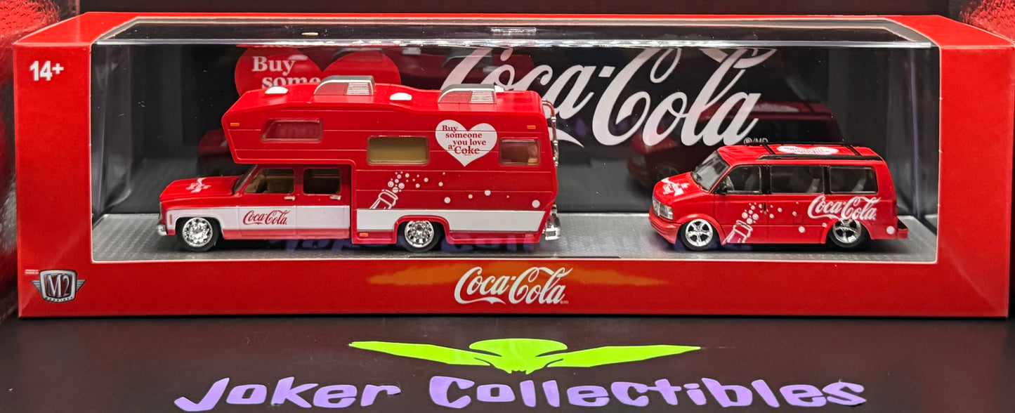 M2 Machines Auto-Haulers Coca-Cola 1975 Chevrolet Cheyenne Super 30 & 1995 GMC Safari Van S05 26-17