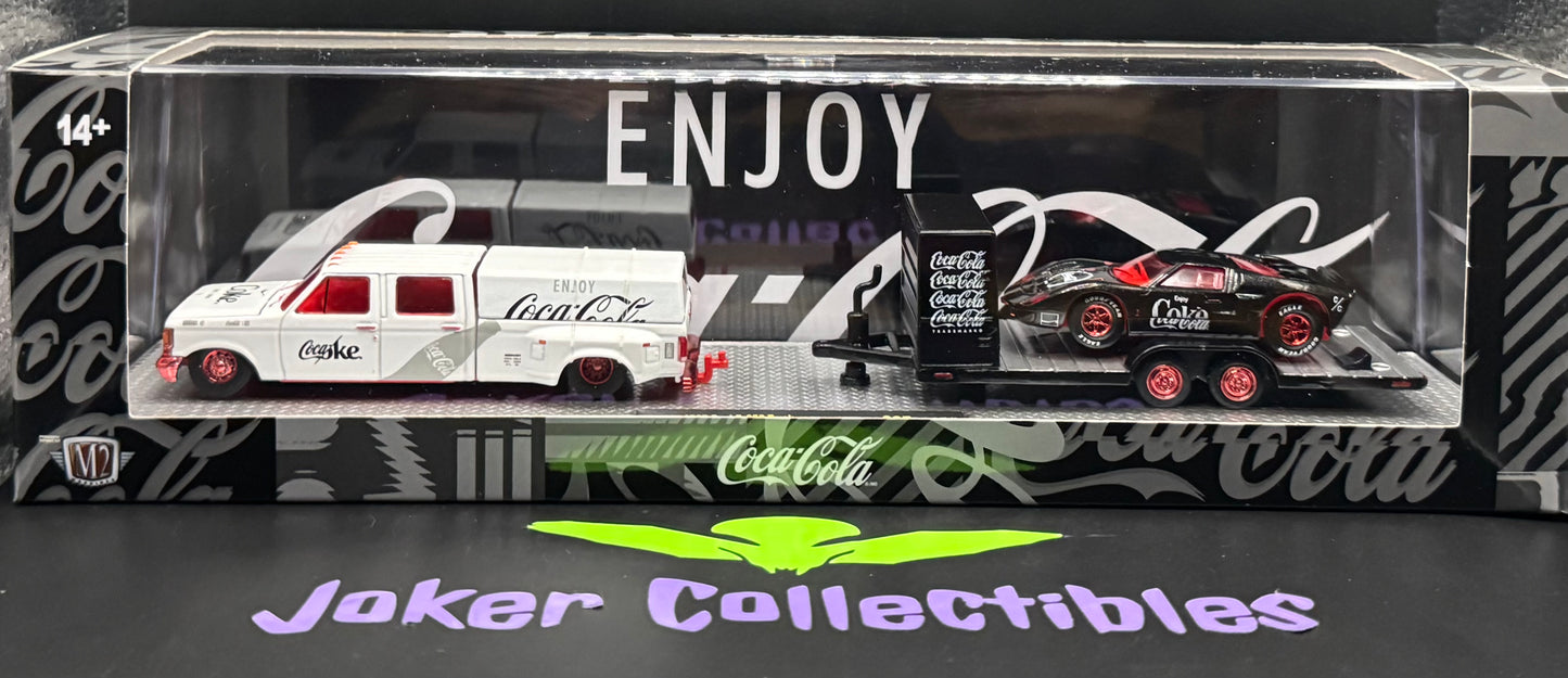 M2 Machines Auto-Haulers Coca-Cola Chase 1987 Ford F-350 Truck & 1966 Ford GT40 MK II S05 26-16