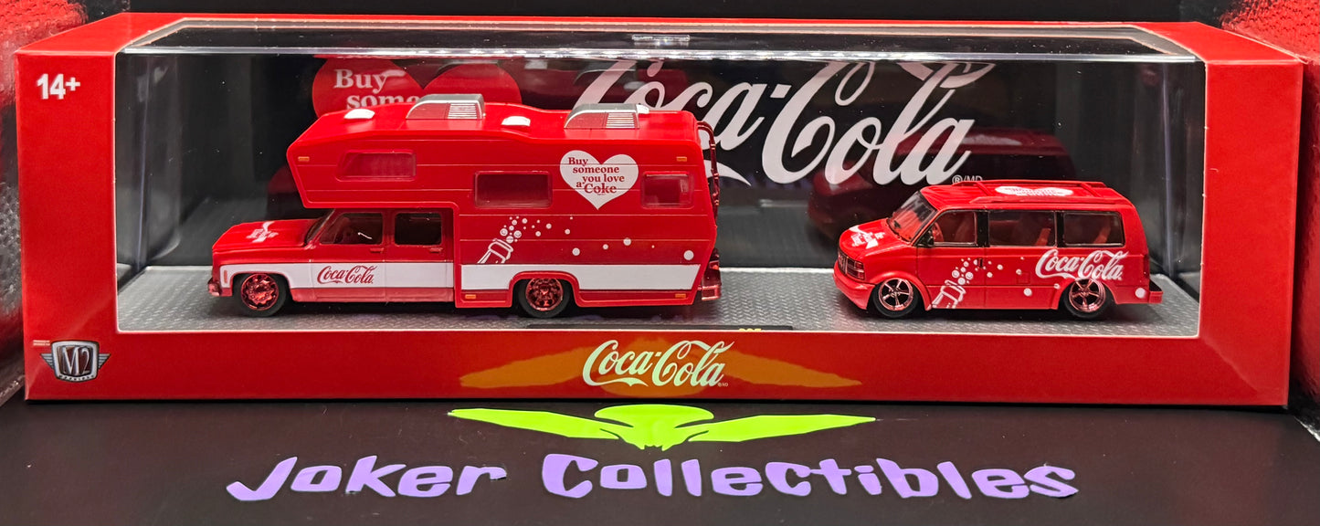 M2 Machines Auto-Haulers Coca-Cola Chase 1975 Chevrolet Cheyenne Super 30 & 1995 GMC Safari Van S05 26-17