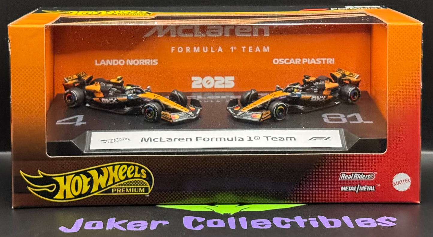 Hot Wheels Premium 2-Pack 2025 Formula 1 McLaren Formula 1 Team Box Set