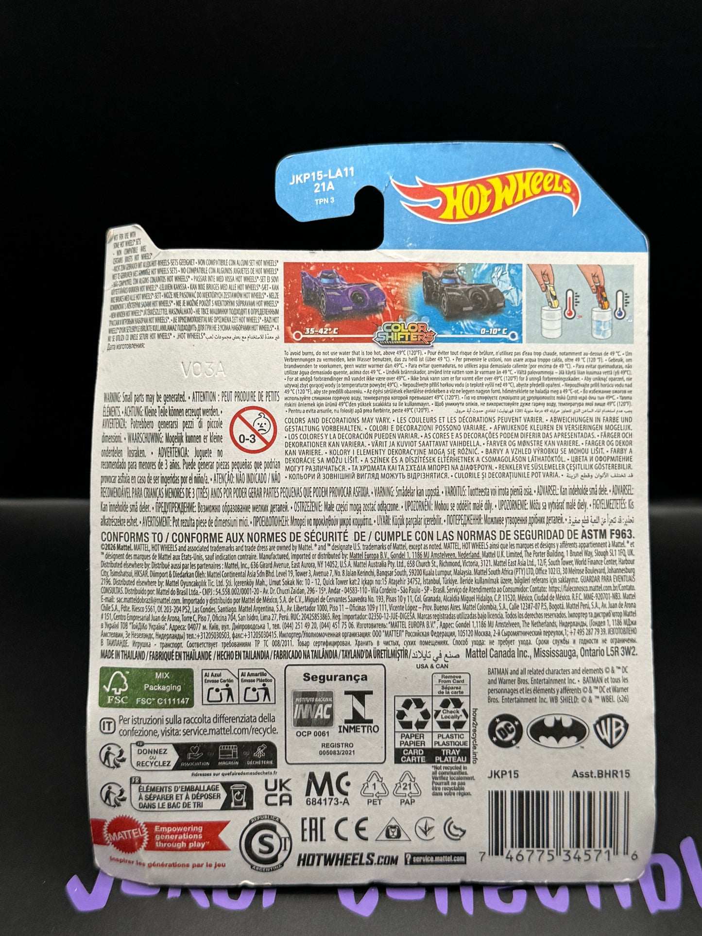 Bad Card Hot Wheels Color Shifters 2026 Batman Batmobile