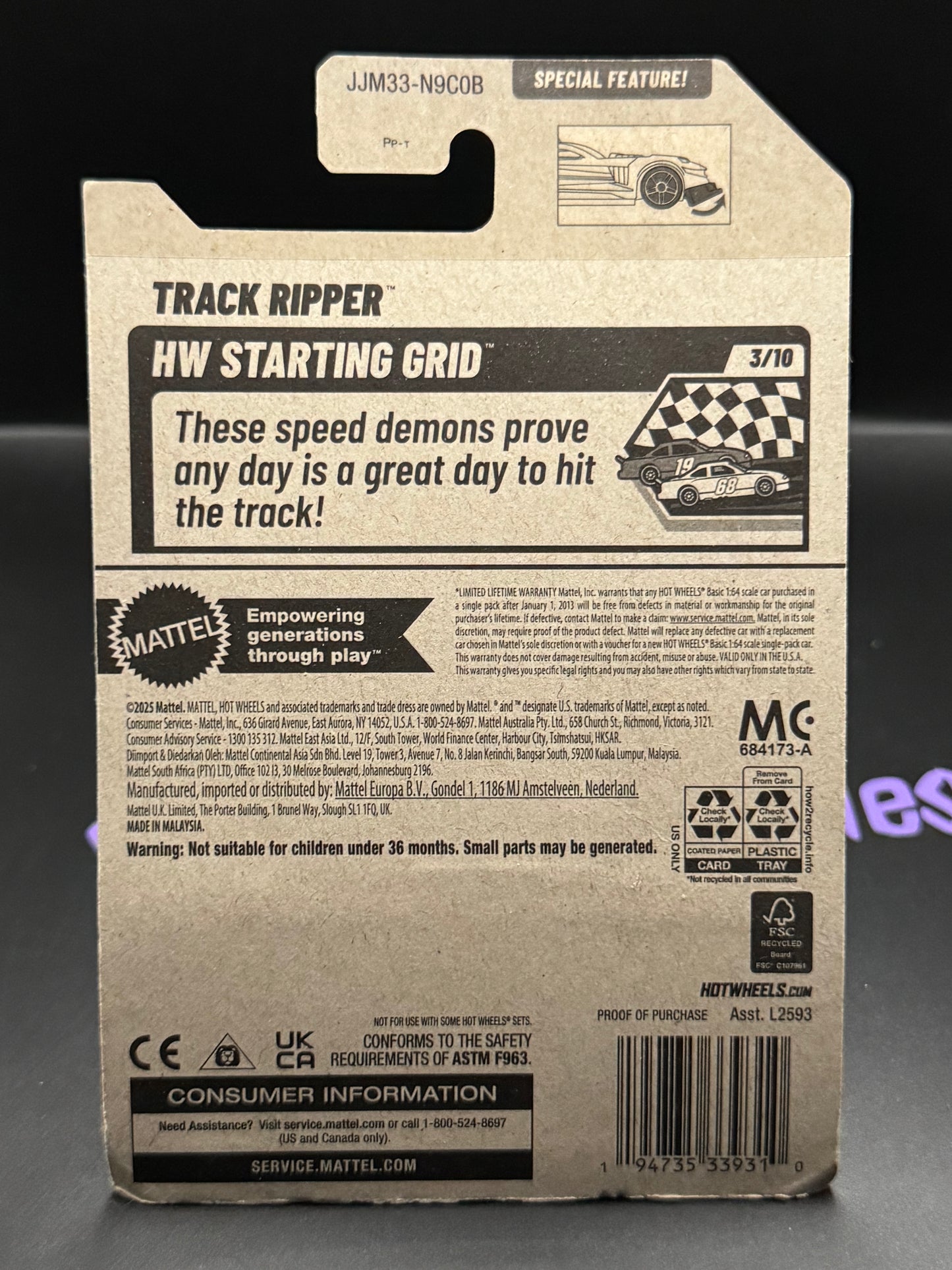 Bad Card Hot Wheels 2026 Zamac 002 Track Ripper 24/250 HW Starting Grid 3/10