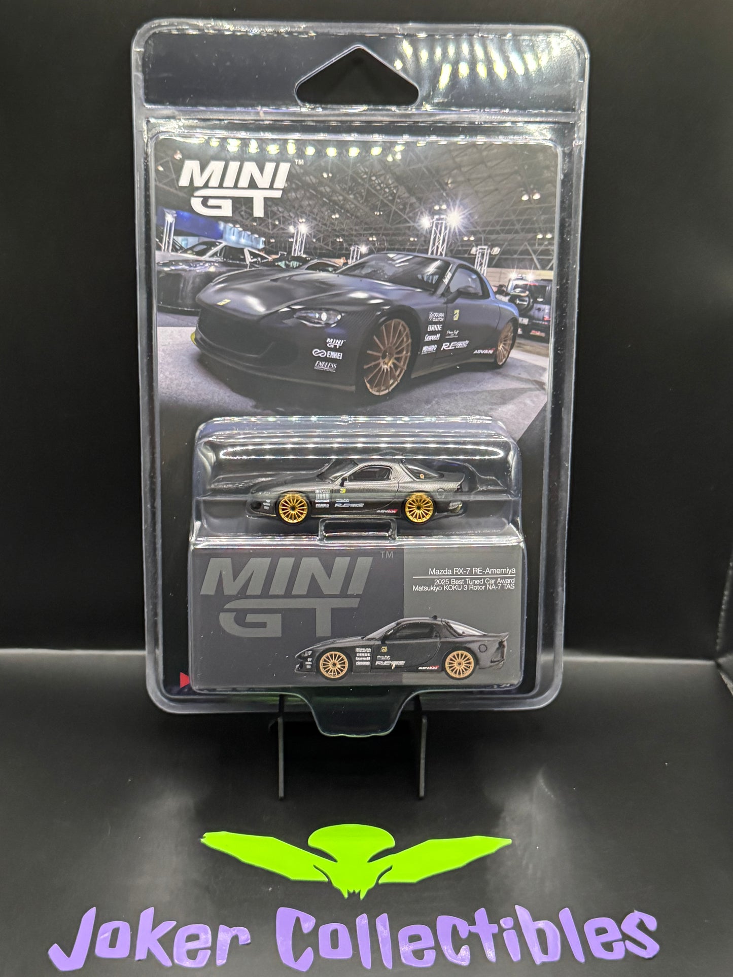 Mini GT #1205 Mazda RX-7 RE-Amemiya Matsukiyo KOKU 3 Rotor NA-7 TAS 2025 Best Tuned Car Award Carbon